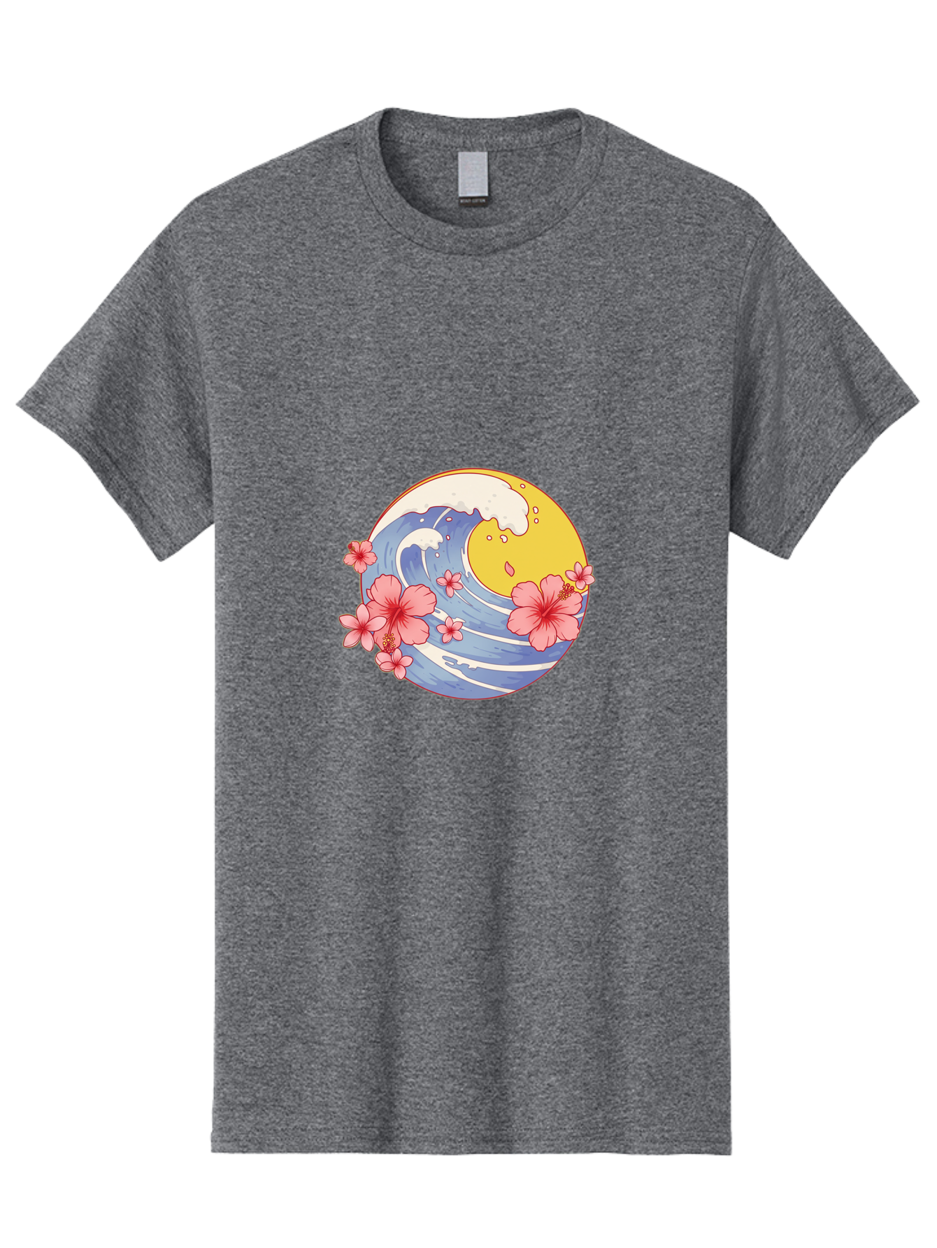 Wave-And-Cherry-Blossoms Men'S Graphic Tee, 100% Cotton, Comfortable Casual Summer Wear, Machine Washable, Vintage Camera, Old Camera, Antique Camera, Black Camera, Classic Photography, Photography Equipment, Nostalgic Device, Film Camera, Baj294