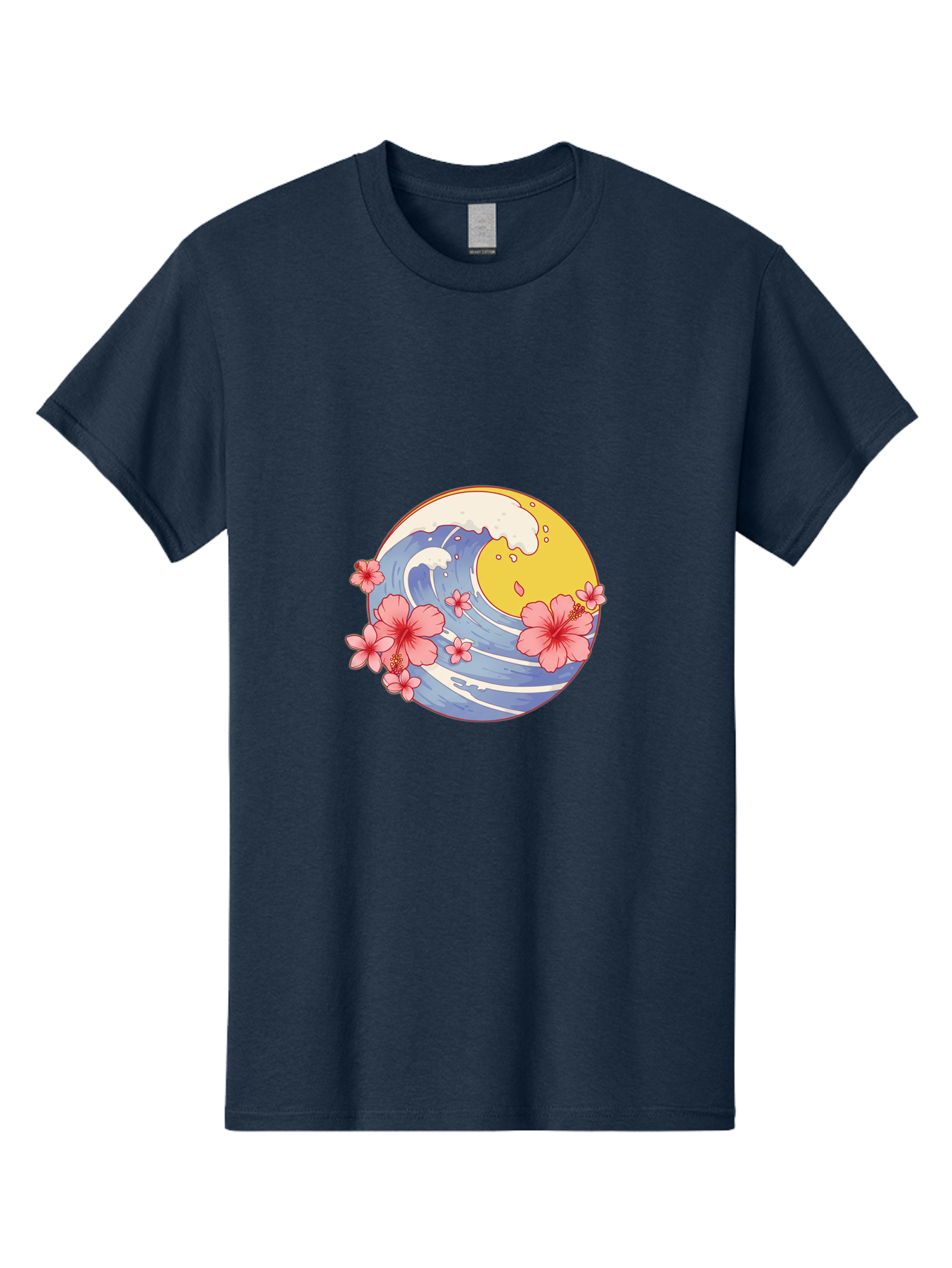 Wave-And-Cherry-Blossoms Men'S Graphic Tee, 100% Cotton, Comfortable Casual Summer Wear, Machine Washable, Vintage Camera, Old Camera, Antique Camera, Black Camera, Classic Photography, Photography Equipment, Nostalgic Device, Film Camera, Baj294