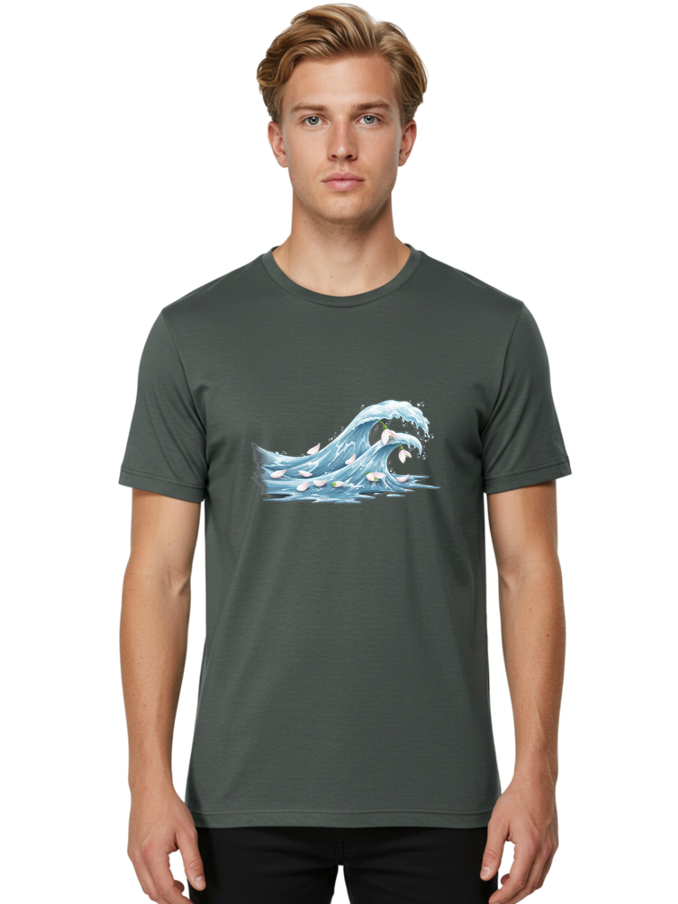 Wave Men'S Graphic Tee, 100% Cotton, Comfortable Casual Summer Wear, Machine Washable, Vintage Camera, Old Camera, Antique Camera, Black Camera, Classic Photography, Photography Equipment, Nostalgic Device, Film Camera, Camera Art Baj296