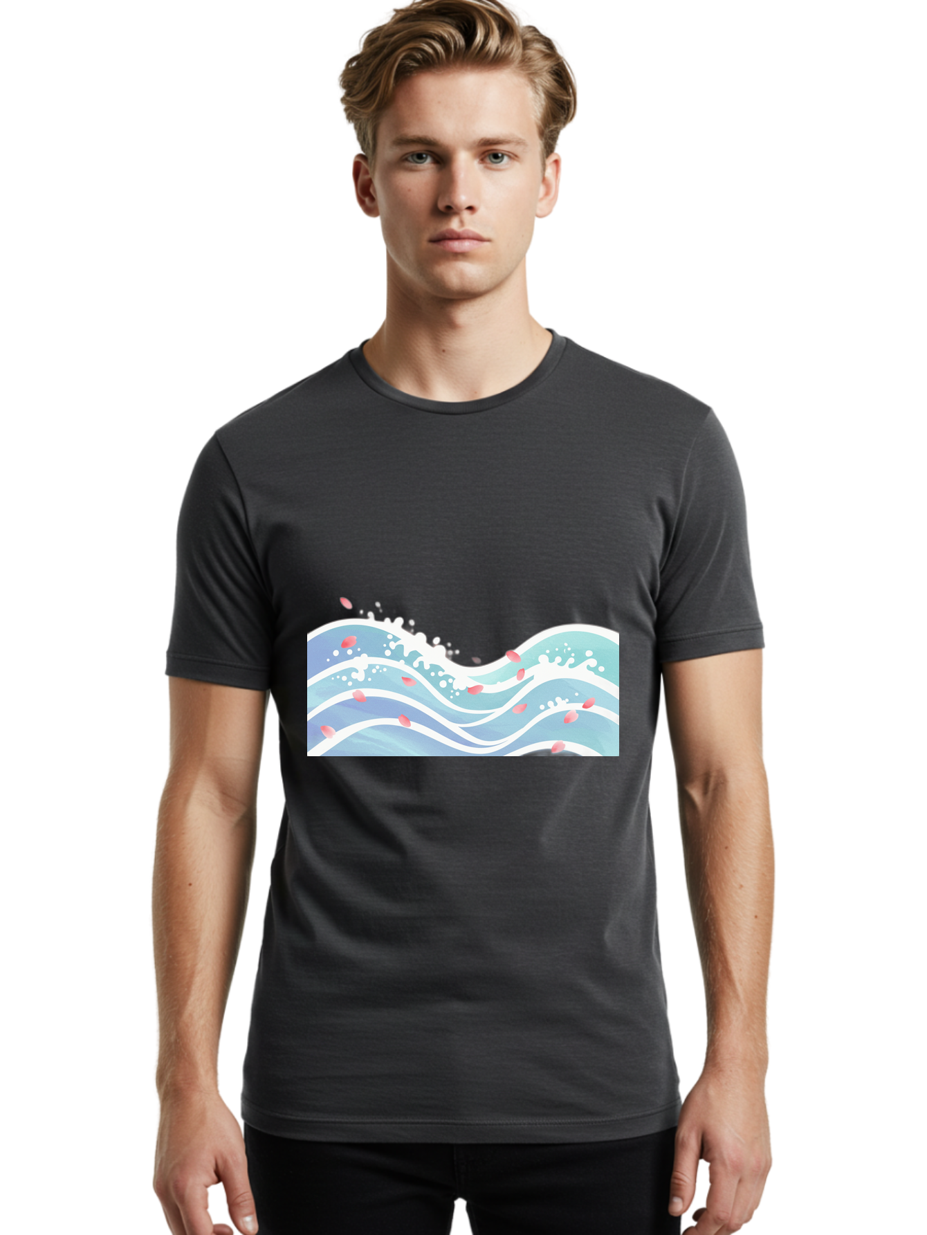 Waves-And-Petals Men'S Graphic Tee, 100% Cotton, Comfortable Casual Summer Wear, Machine Washable, Vintage Camera, Old Camera, Antique Camera, Black Camera, Classic Photography, Photography Equipment, Nostalgic Device, Film Camera, Camera Art Baj297