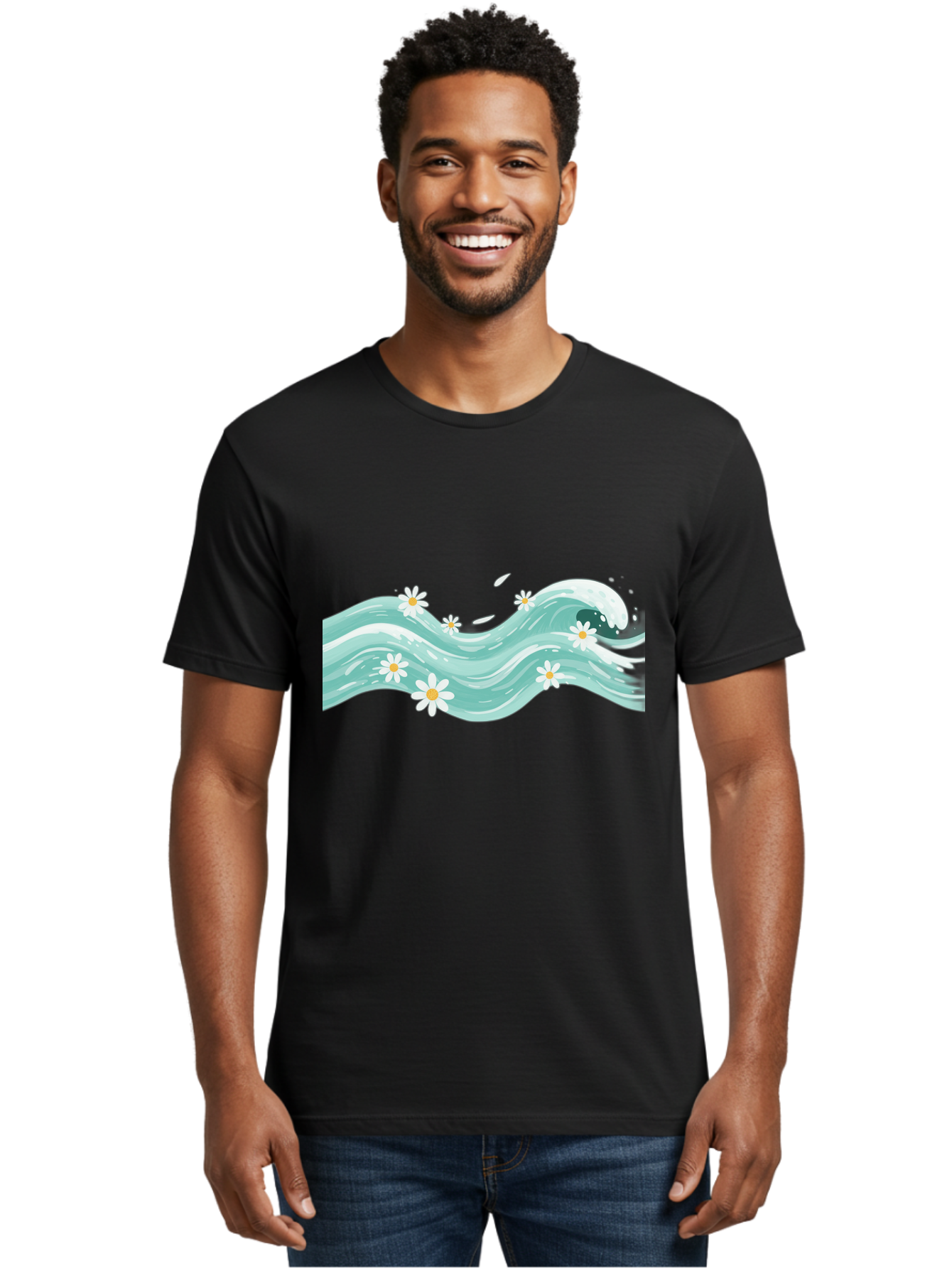 Waves-With-Daisies Men'S Graphic Tee, 100% Cotton, Comfortable Casual Summer Wear, Machine Washable, Vintage Camera, Old Camera, Antique Camera, Black Camera, Classic Photography, Photography Equipment, Nostalgic Device, Film Camera, Baj298