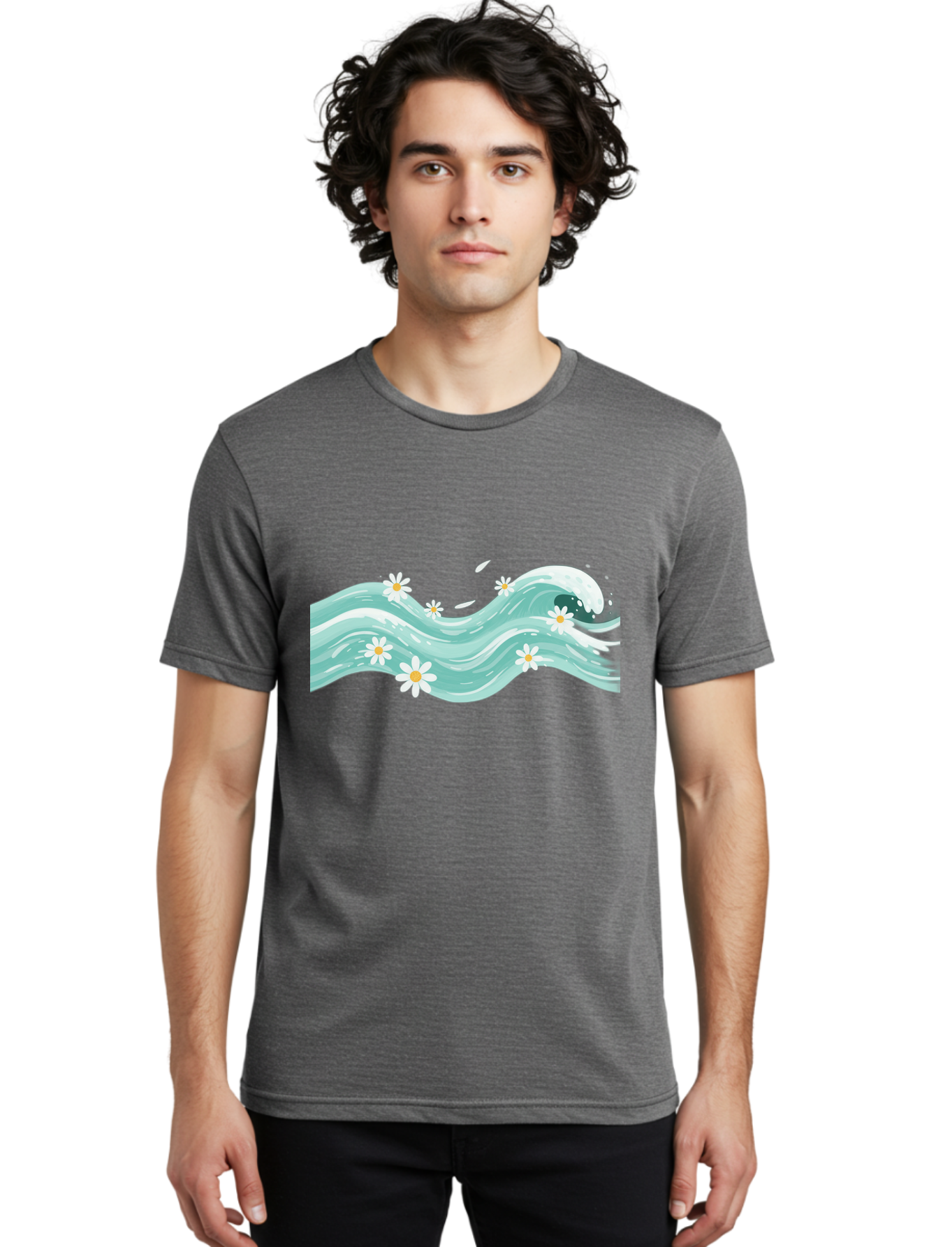 Waves-With-Daisies Men'S Graphic Tee, 100% Cotton, Comfortable Casual Summer Wear, Machine Washable, Vintage Camera, Old Camera, Antique Camera, Black Camera, Classic Photography, Photography Equipment, Nostalgic Device, Film Camera, Baj298