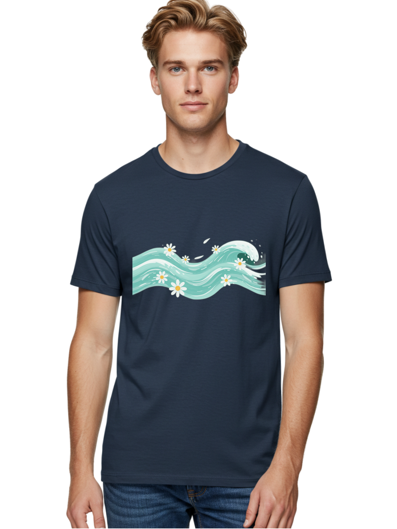 Waves-With-Daisies Men'S Graphic Tee, 100% Cotton, Comfortable Casual Summer Wear, Machine Washable, Vintage Camera, Old Camera, Antique Camera, Black Camera, Classic Photography, Photography Equipment, Nostalgic Device, Film Camera, Baj298
