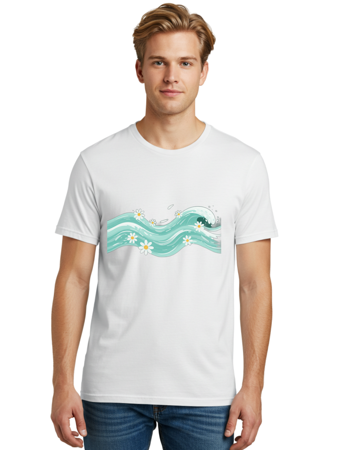 Waves-With-Daisies Men'S Graphic Tee, 100% Cotton, Comfortable Casual Summer Wear, Machine Washable, Vintage Camera, Old Camera, Antique Camera, Black Camera, Classic Photography, Photography Equipment, Nostalgic Device, Film Camera, Baj298