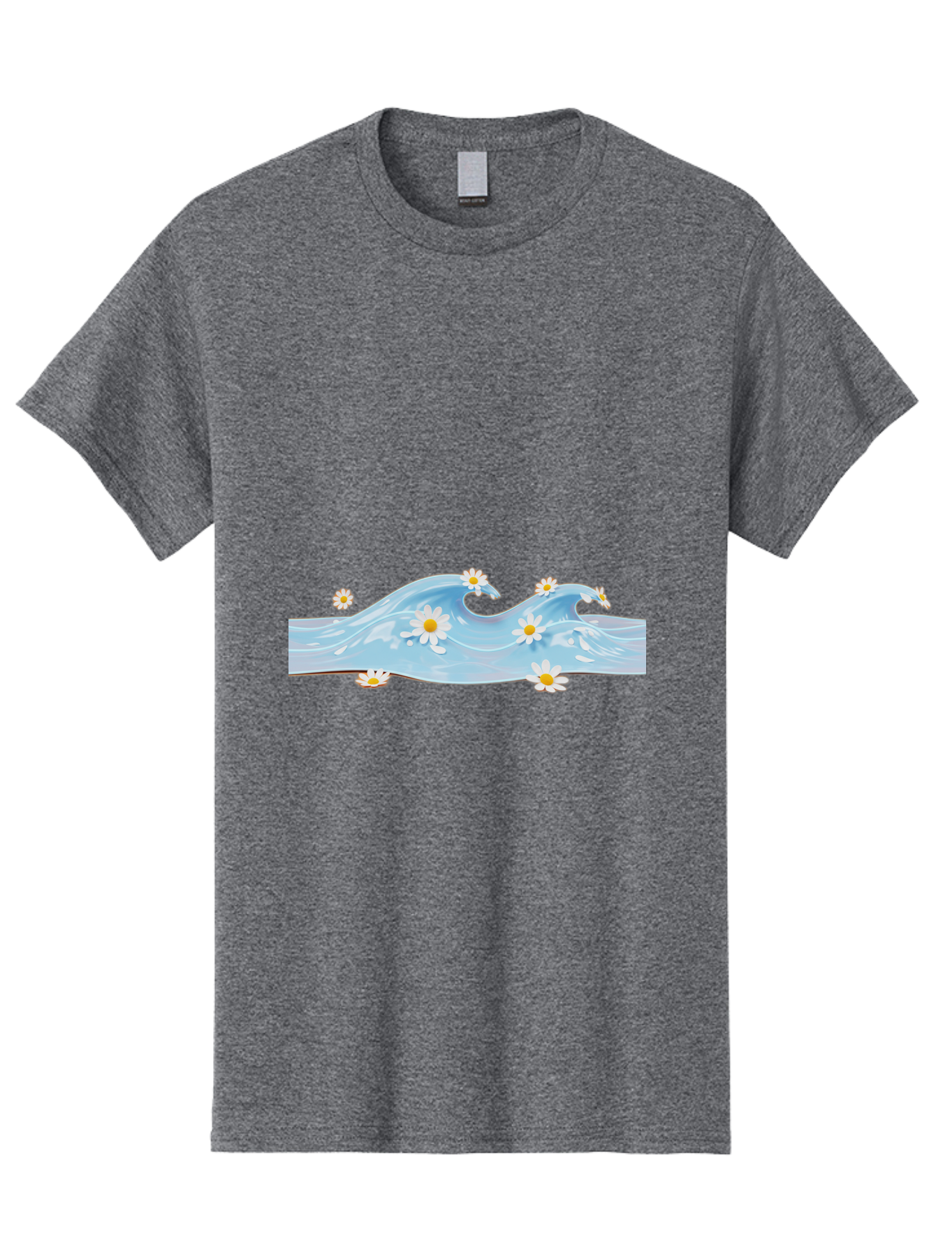Wavy-Water-With-Daisies Men'S Graphic Tee, 100% Cotton, Comfortable Casual Summer Wear, Machine Washable, Vintage Camera, Old Camera, Antique Camera, Black Camera, Classic Photography, Photography Equipment, Nostalgic Device, Film Camera, Baj299