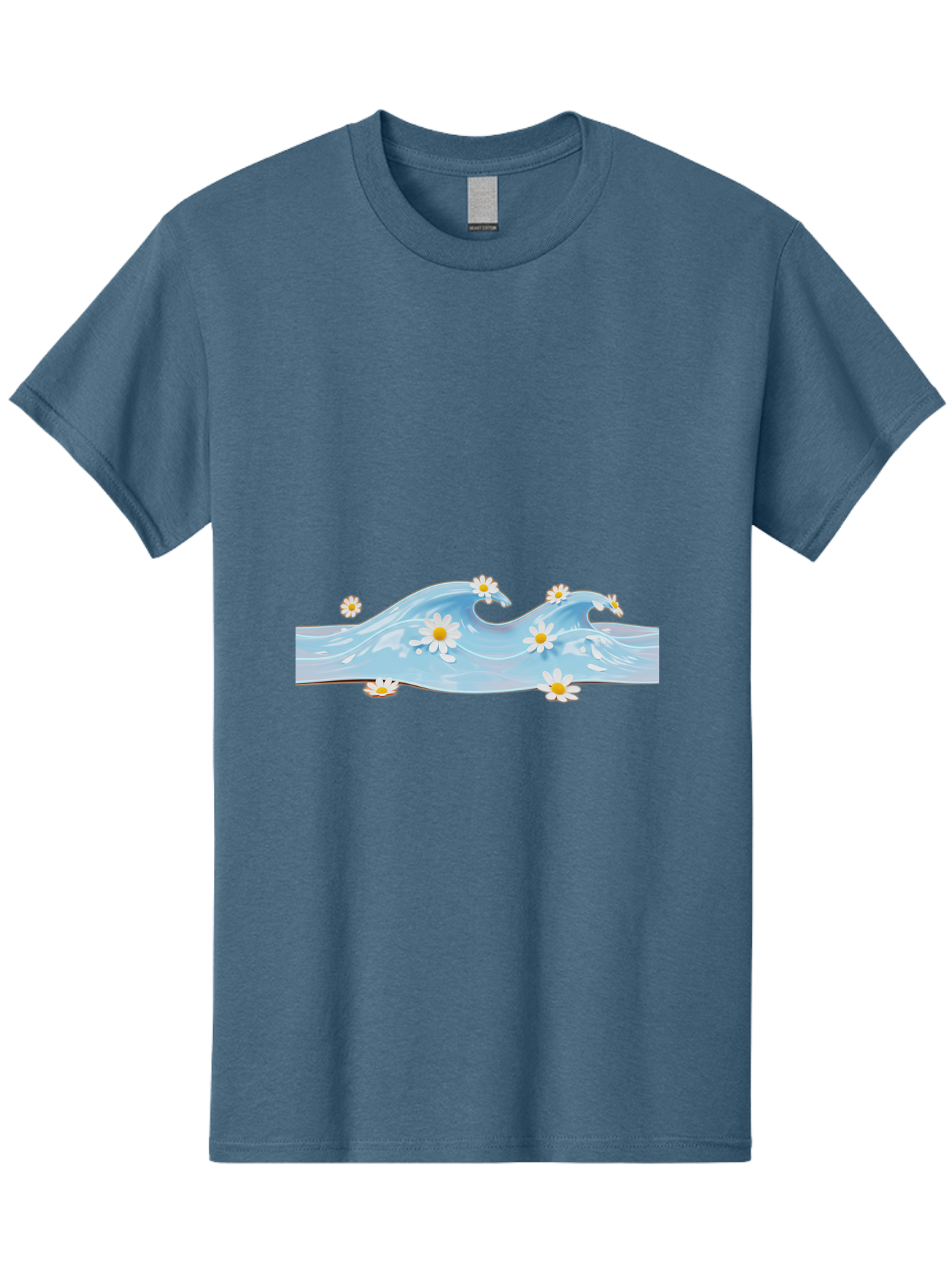 Wavy-Water-With-Daisies Men'S Graphic Tee, 100% Cotton, Comfortable Casual Summer Wear, Machine Washable, Vintage Camera, Old Camera, Antique Camera, Black Camera, Classic Photography, Photography Equipment, Nostalgic Device, Film Camera, Baj299
