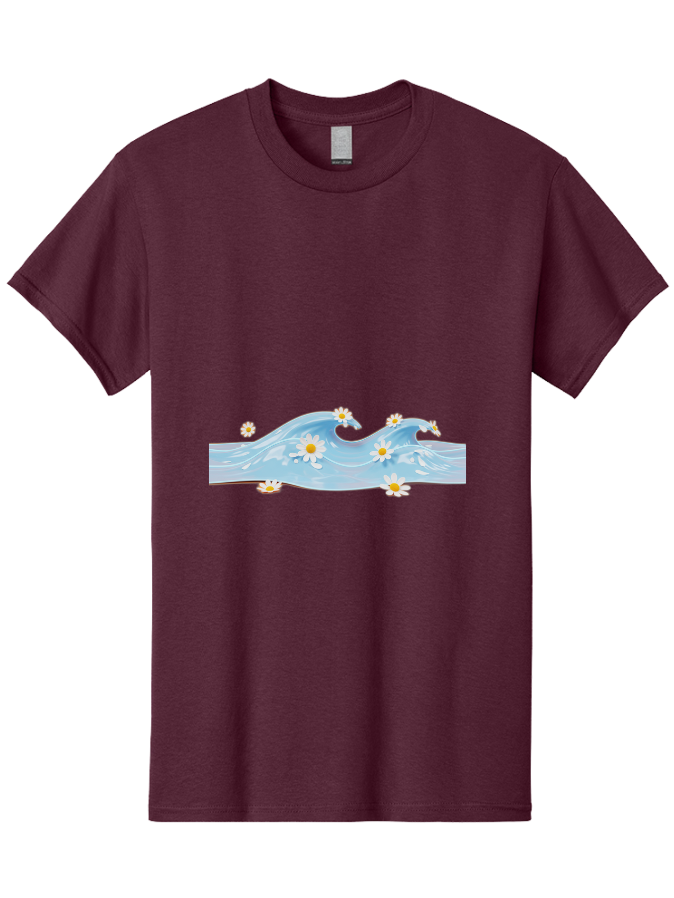 Wavy-Water-With-Daisies Men'S Graphic Tee, 100% Cotton, Comfortable Casual Summer Wear, Machine Washable, Vintage Camera, Old Camera, Antique Camera, Black Camera, Classic Photography, Photography Equipment, Nostalgic Device, Film Camera, Baj299