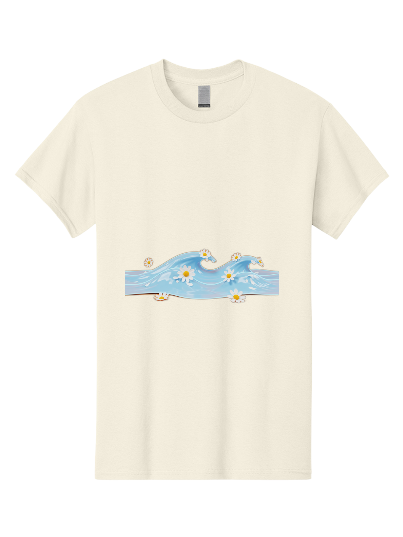 Wavy-Water-With-Daisies Men'S Graphic Tee, 100% Cotton, Comfortable Casual Summer Wear, Machine Washable, Vintage Camera, Old Camera, Antique Camera, Black Camera, Classic Photography, Photography Equipment, Nostalgic Device, Film Camera, Baj299