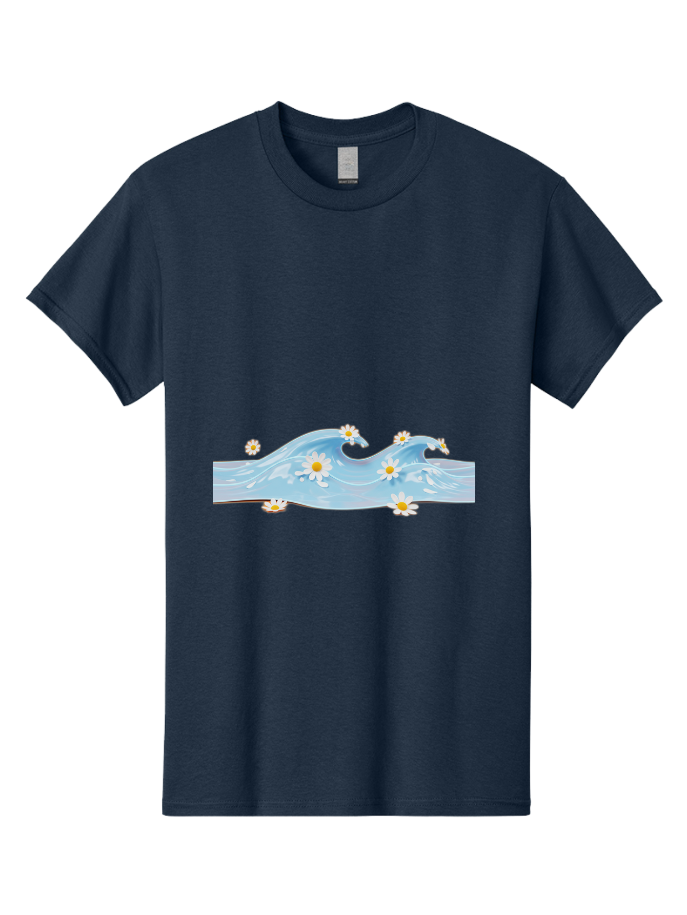 Wavy-Water-With-Daisies Men'S Graphic Tee, 100% Cotton, Comfortable Casual Summer Wear, Machine Washable, Vintage Camera, Old Camera, Antique Camera, Black Camera, Classic Photography, Photography Equipment, Nostalgic Device, Film Camera, Baj299
