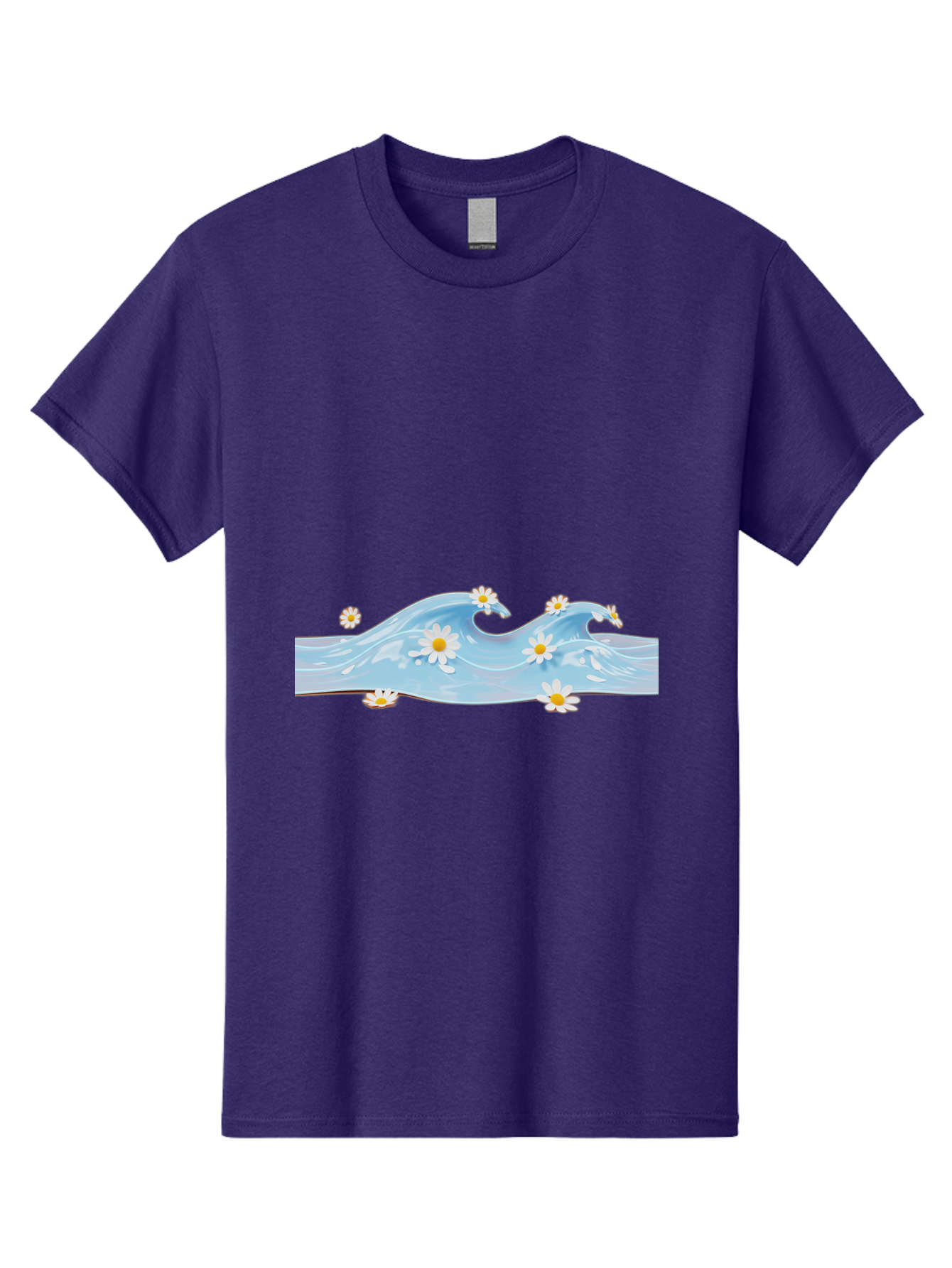 Wavy-Water-With-Daisies Men'S Graphic Tee, 100% Cotton, Comfortable Casual Summer Wear, Machine Washable, Vintage Camera, Old Camera, Antique Camera, Black Camera, Classic Photography, Photography Equipment, Nostalgic Device, Film Camera, Baj299