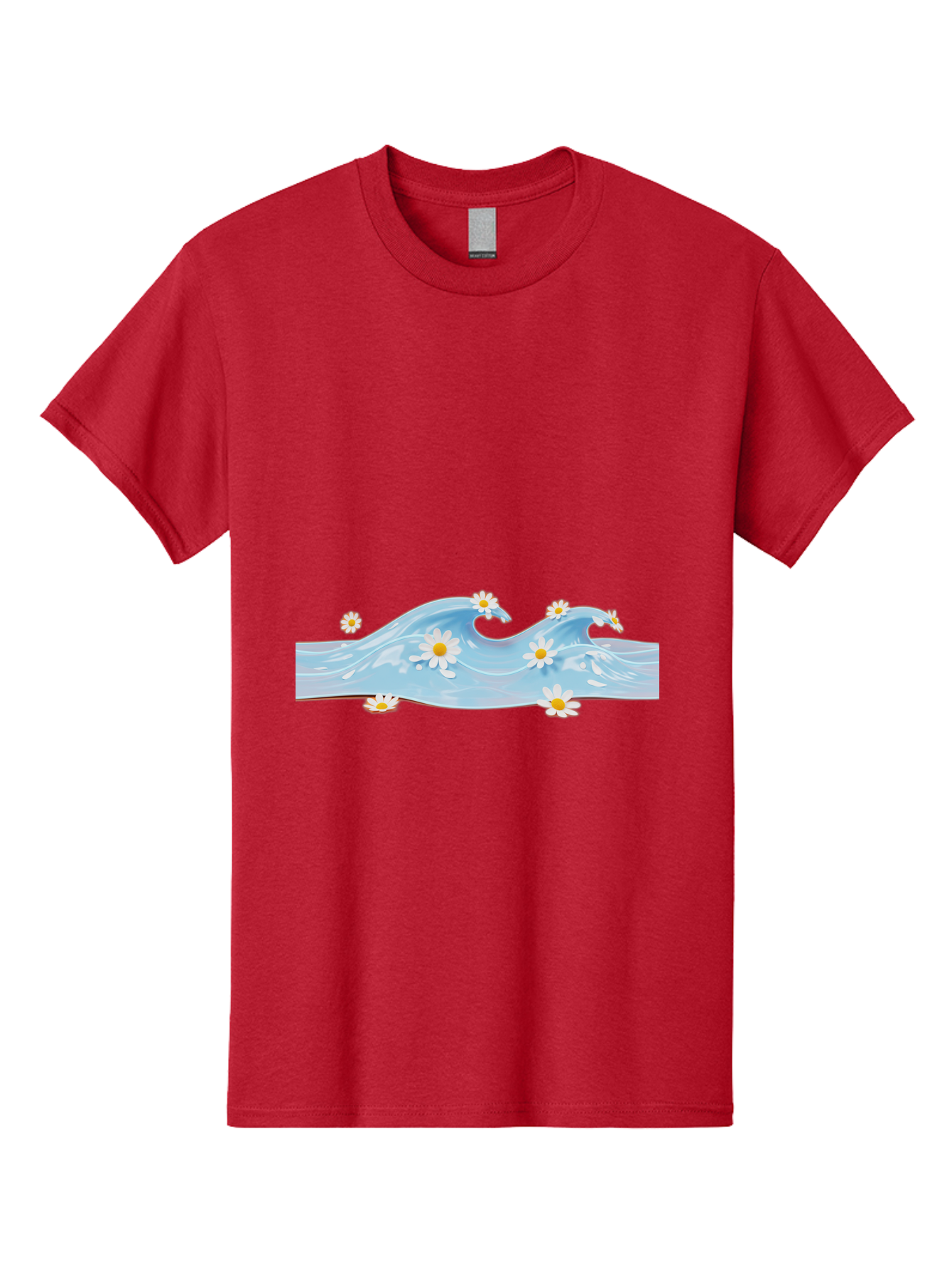 Wavy-Water-With-Daisies Men'S Graphic Tee, 100% Cotton, Comfortable Casual Summer Wear, Machine Washable, Vintage Camera, Old Camera, Antique Camera, Black Camera, Classic Photography, Photography Equipment, Nostalgic Device, Film Camera, Baj299