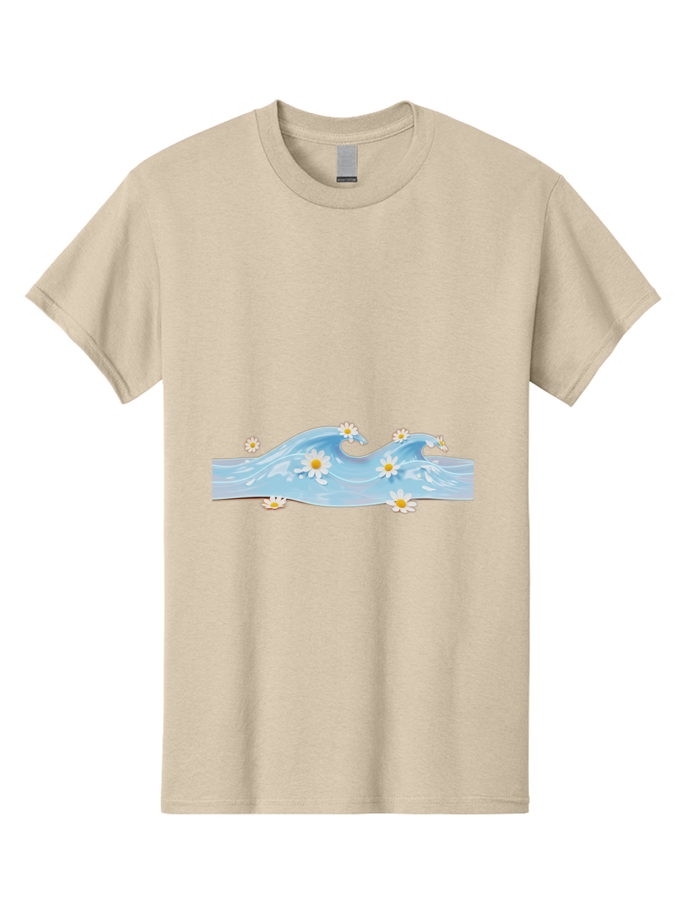 Wavy-Water-With-Daisies Men'S Graphic Tee, 100% Cotton, Comfortable Casual Summer Wear, Machine Washable, Vintage Camera, Old Camera, Antique Camera, Black Camera, Classic Photography, Photography Equipment, Nostalgic Device, Film Camera, Baj299