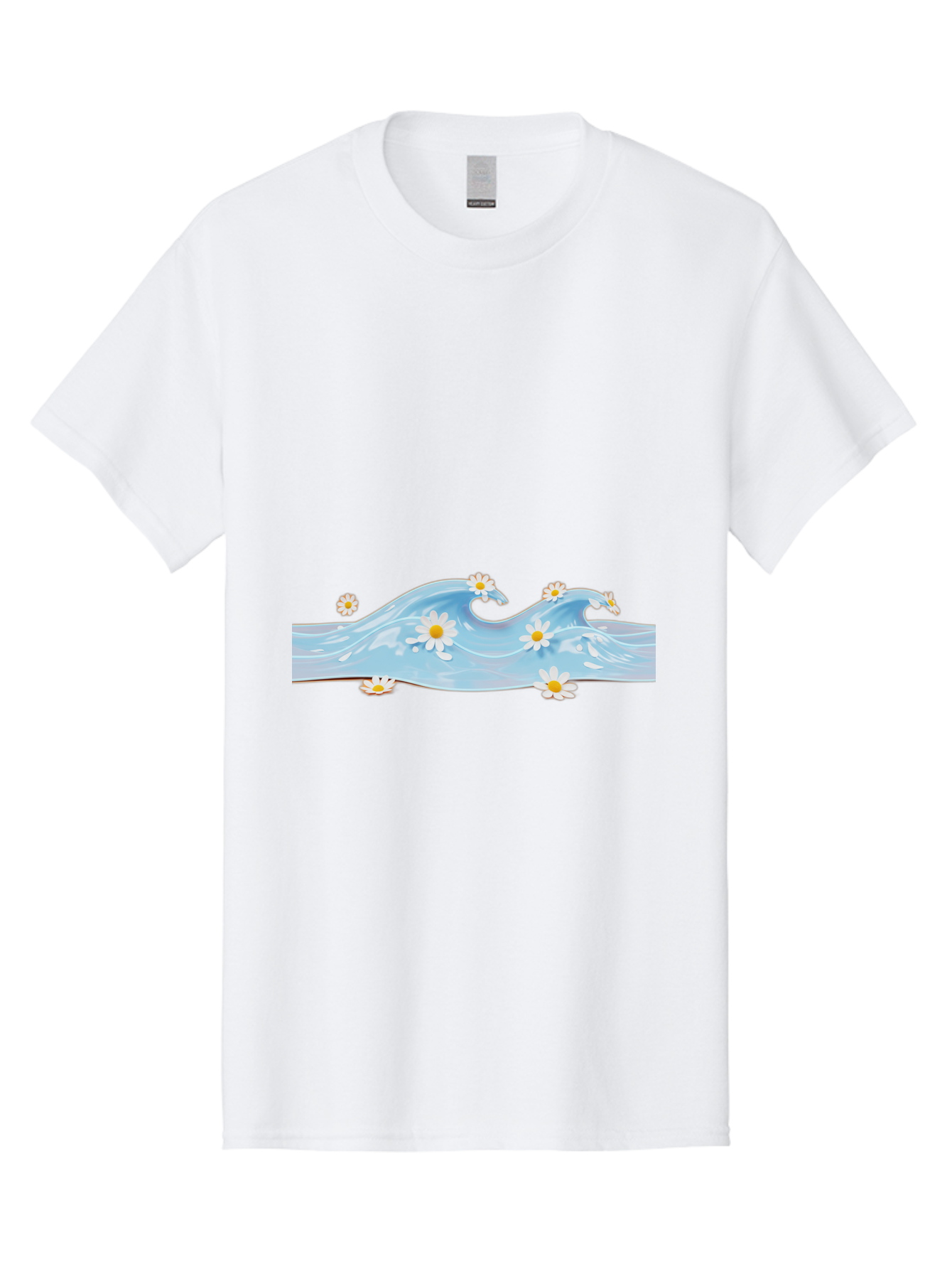 Wavy-Water-With-Daisies Men'S Graphic Tee, 100% Cotton, Comfortable Casual Summer Wear, Machine Washable, Vintage Camera, Old Camera, Antique Camera, Black Camera, Classic Photography, Photography Equipment, Nostalgic Device, Film Camera, Baj299