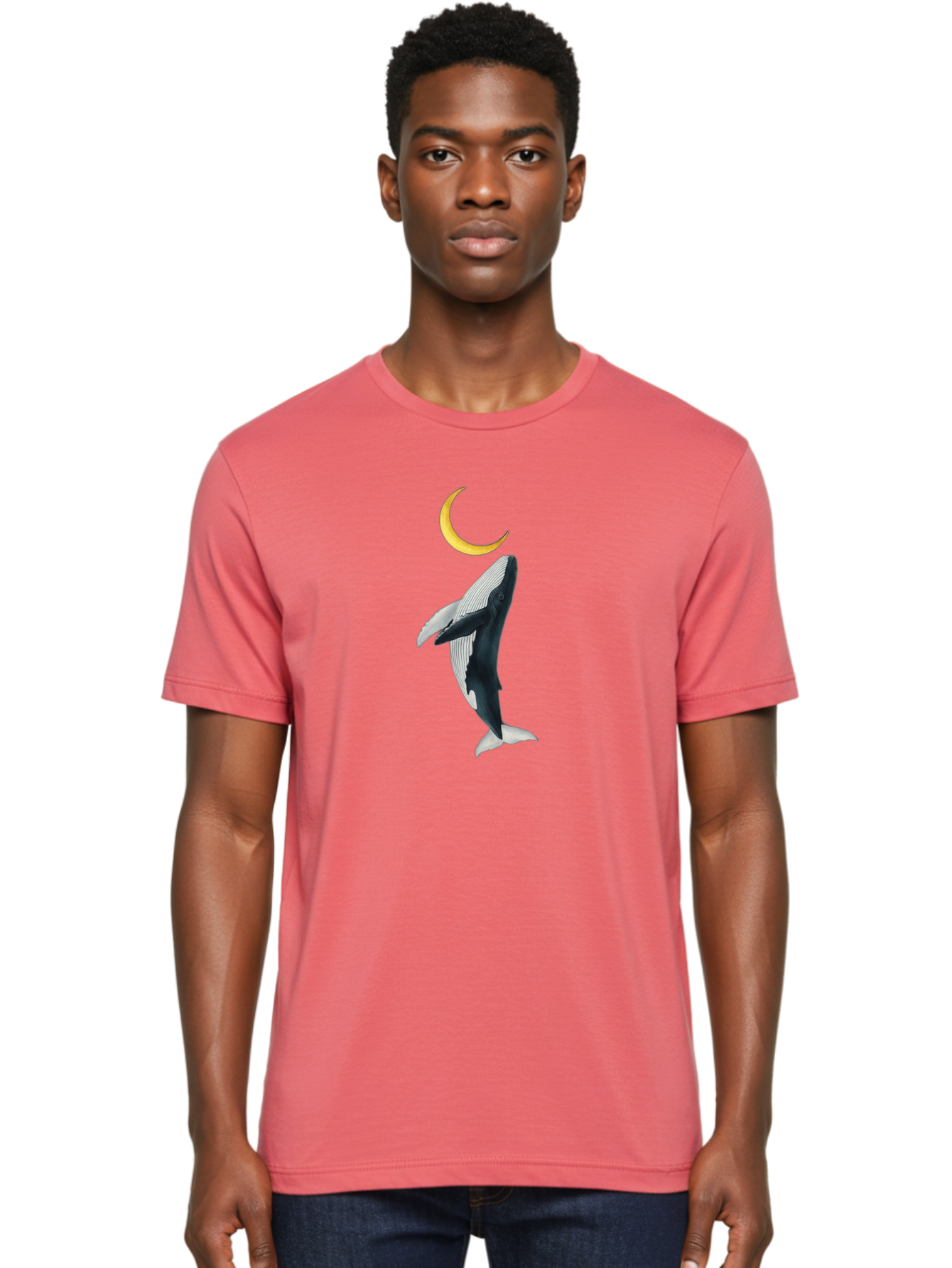 Whale-And-Crescent-Moon Men'S Graphic Tee, 100% Cotton, Comfortable Casual Summer Wear, Machine Washable, Vintage Camera, Old Camera, Antique Camera, Black Camera, Classic Photography, Photography Equipment, Nostalgic Device, Film Camera, Baj300