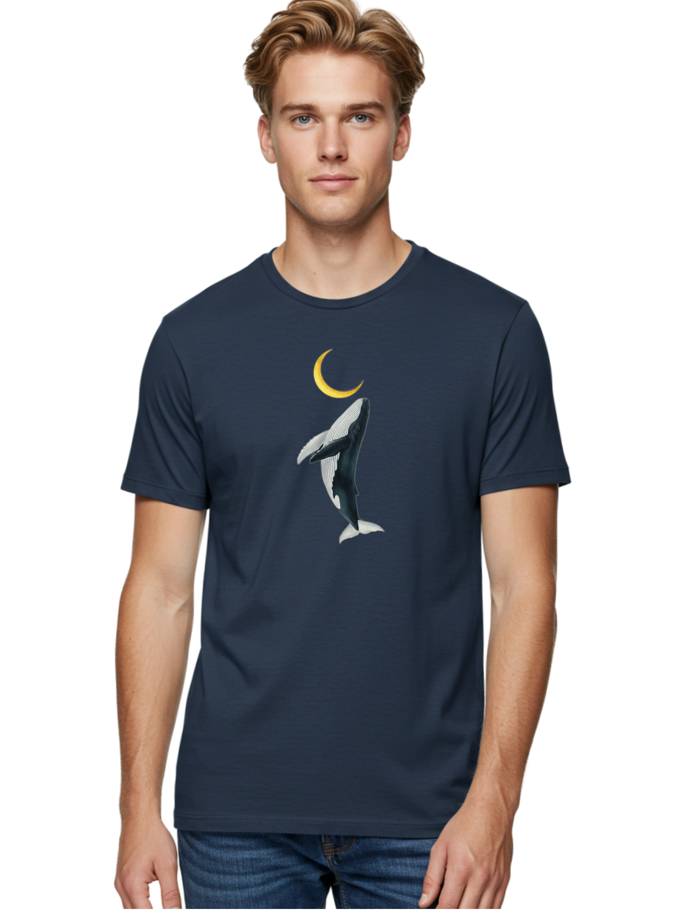 Whale-And-Crescent-Moon Men'S Graphic Tee, 100% Cotton, Comfortable Casual Summer Wear, Machine Washable, Vintage Camera, Old Camera, Antique Camera, Black Camera, Classic Photography, Photography Equipment, Nostalgic Device, Film Camera, Baj300