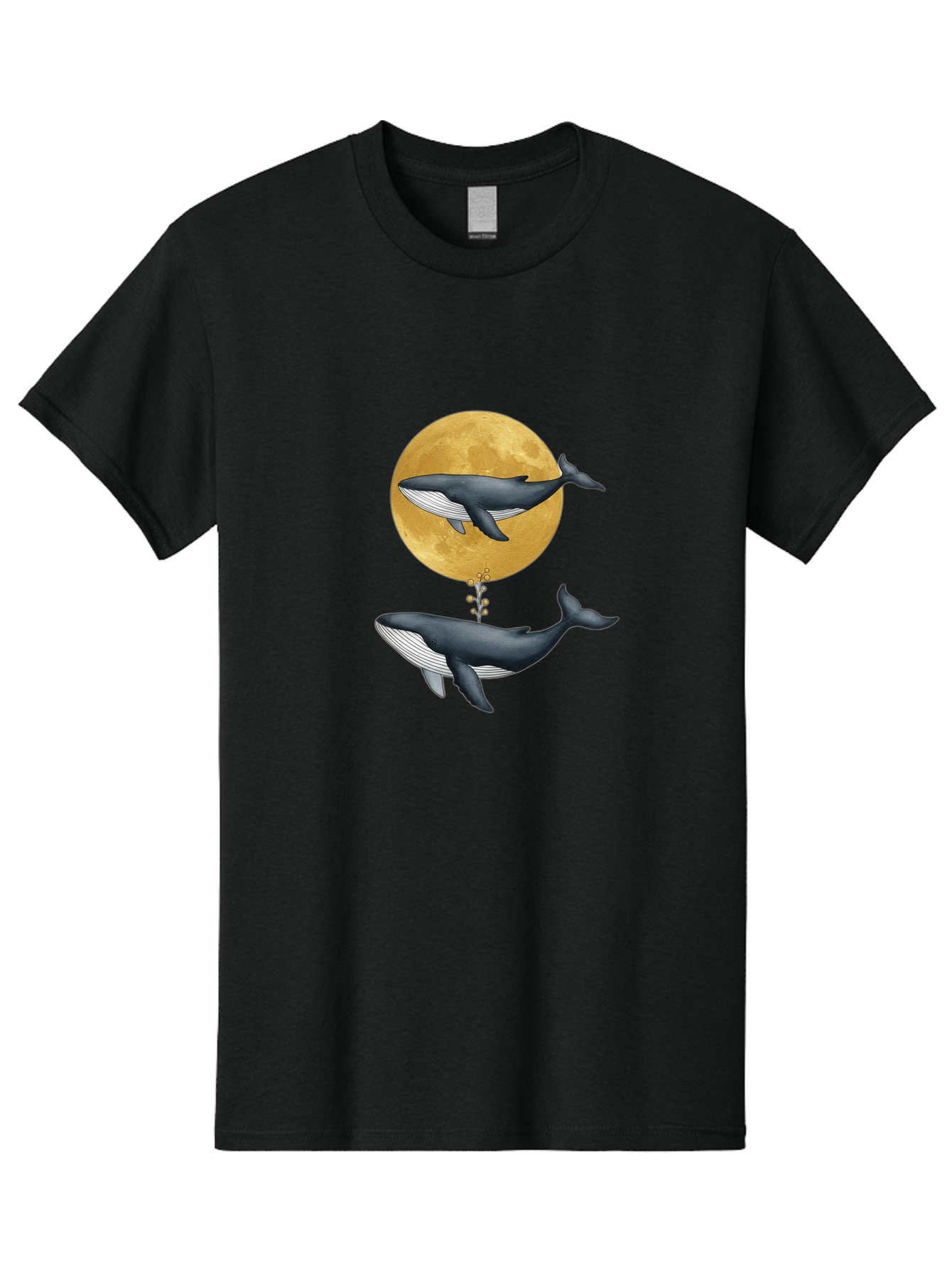 Whales-And-Moon-1 Men'S Graphic Tee, 100% Cotton, Comfortable Casual Summer Wear, Machine Washable, Vintage Camera, Old Camera, Antique Camera, Black Camera, Classic Photography, Photography Equipment, Nostalgic Device, Film Camera, Camera Art Baj303
