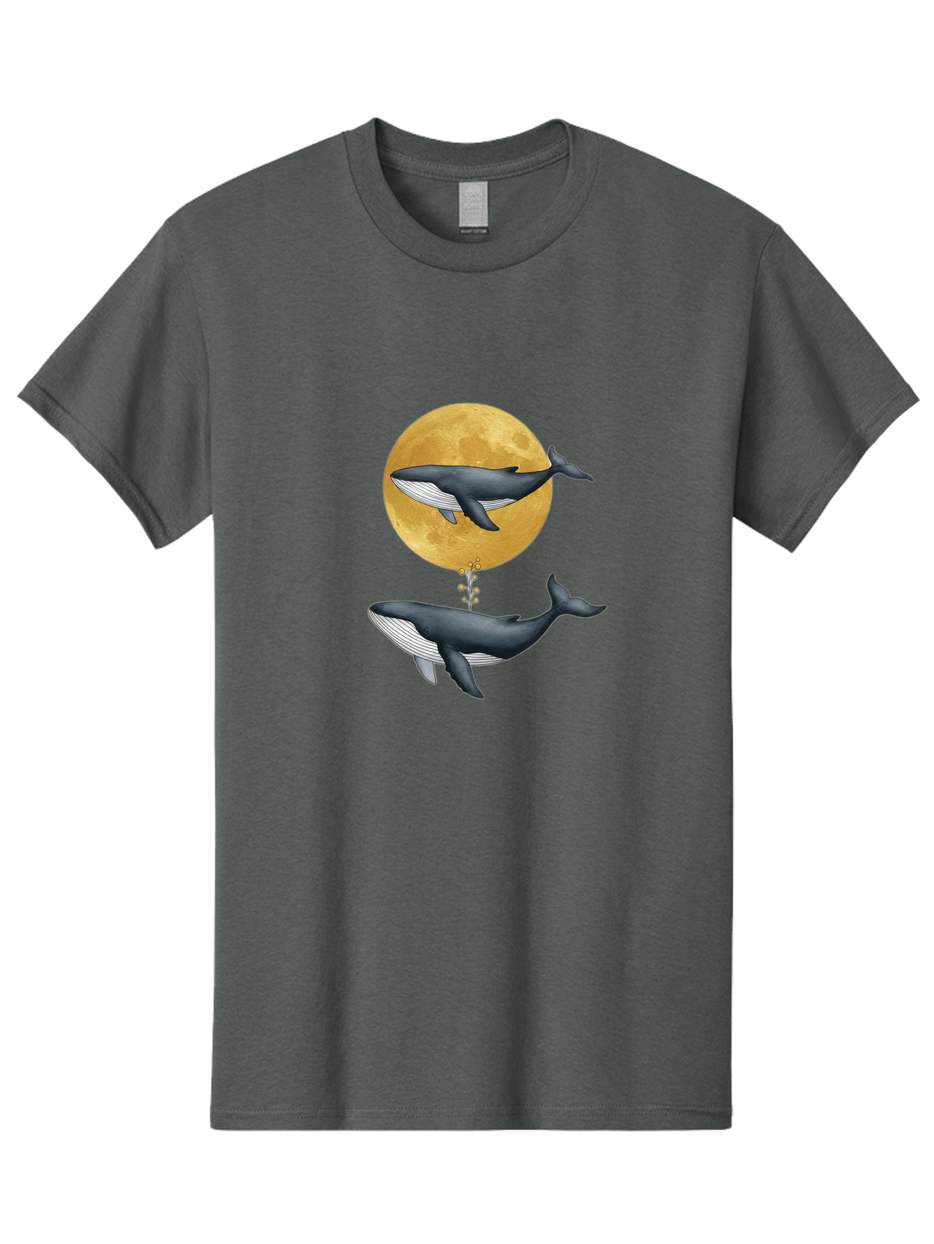 Whales-And-Moon-1 Men'S Graphic Tee, 100% Cotton, Comfortable Casual Summer Wear, Machine Washable, Vintage Camera, Old Camera, Antique Camera, Black Camera, Classic Photography, Photography Equipment, Nostalgic Device, Film Camera, Camera Art Baj303