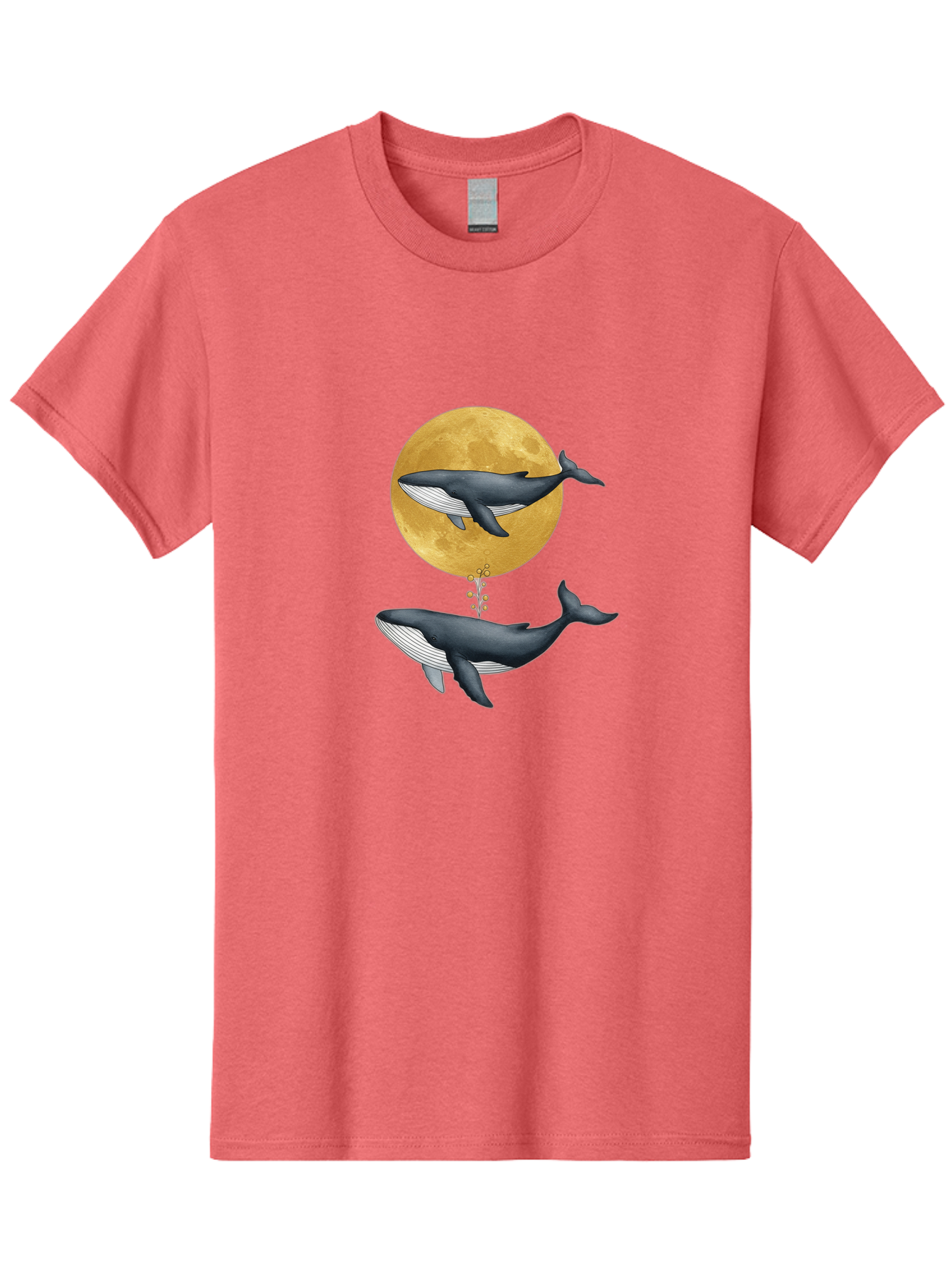 Whales-And-Moon-1 Men'S Graphic Tee, 100% Cotton, Comfortable Casual Summer Wear, Machine Washable, Vintage Camera, Old Camera, Antique Camera, Black Camera, Classic Photography, Photography Equipment, Nostalgic Device, Film Camera, Camera Art Baj303