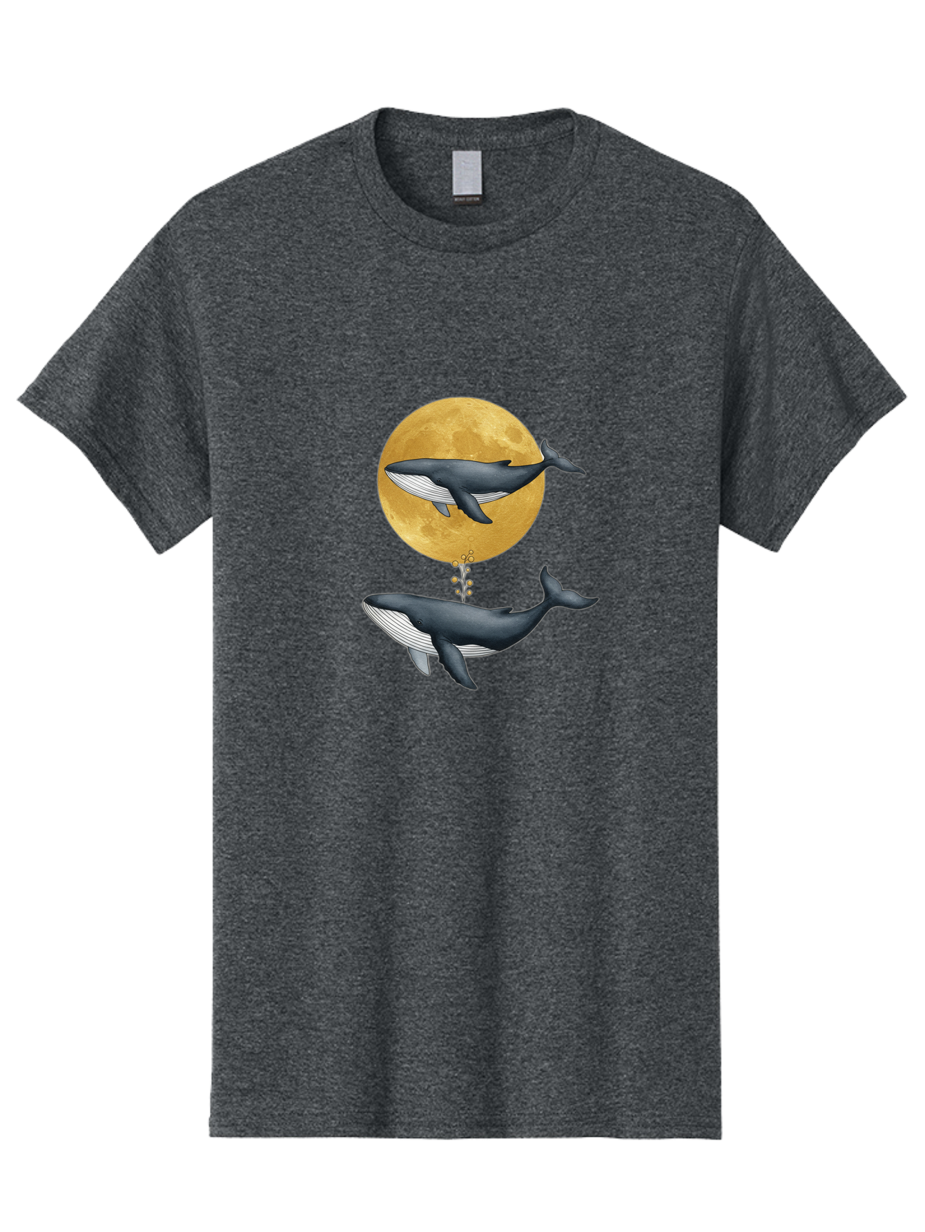 Whales-And-Moon-1 Men'S Graphic Tee, 100% Cotton, Comfortable Casual Summer Wear, Machine Washable, Vintage Camera, Old Camera, Antique Camera, Black Camera, Classic Photography, Photography Equipment, Nostalgic Device, Film Camera, Camera Art Baj303