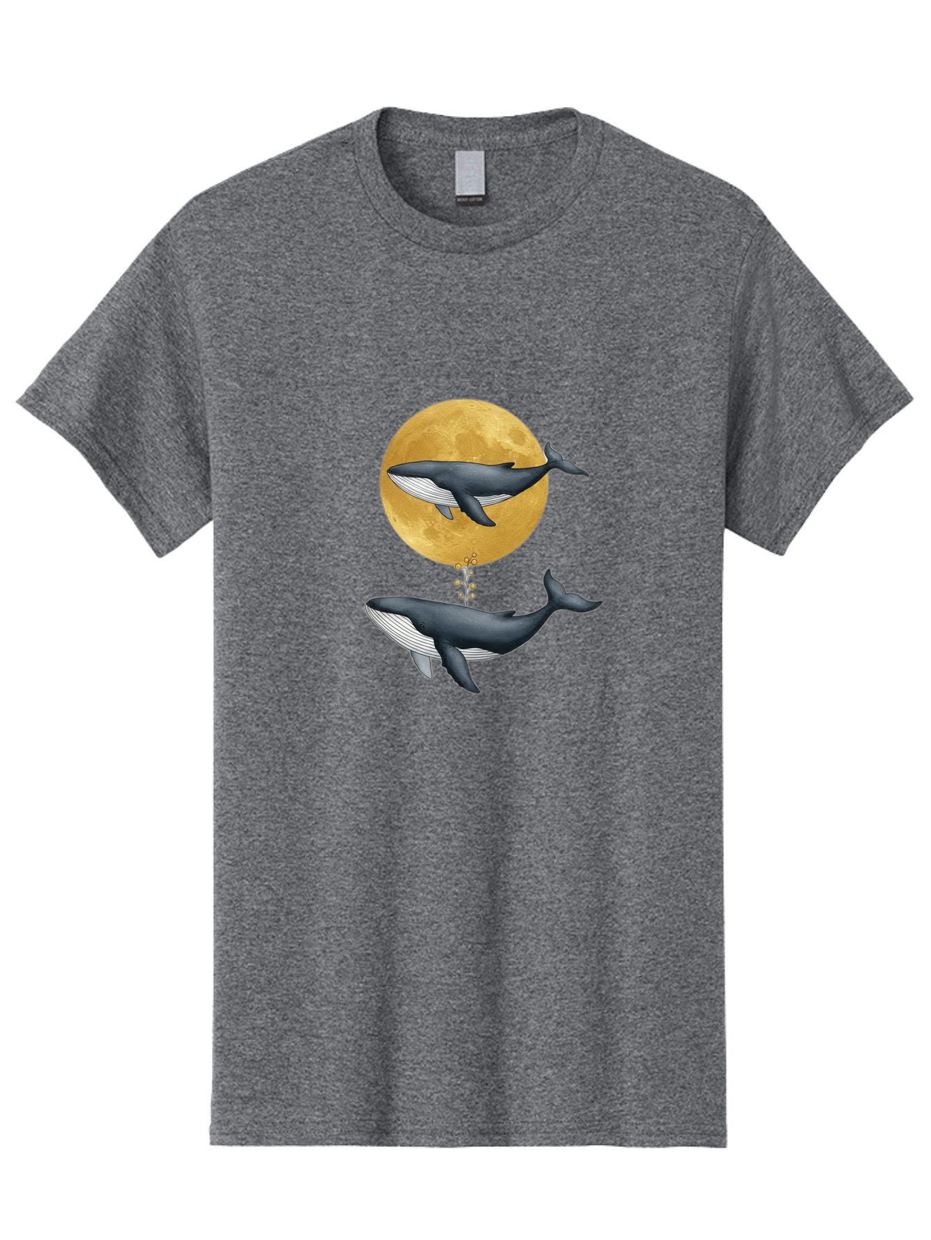 Whales-And-Moon-1 Men'S Graphic Tee, 100% Cotton, Comfortable Casual Summer Wear, Machine Washable, Vintage Camera, Old Camera, Antique Camera, Black Camera, Classic Photography, Photography Equipment, Nostalgic Device, Film Camera, Camera Art Baj303