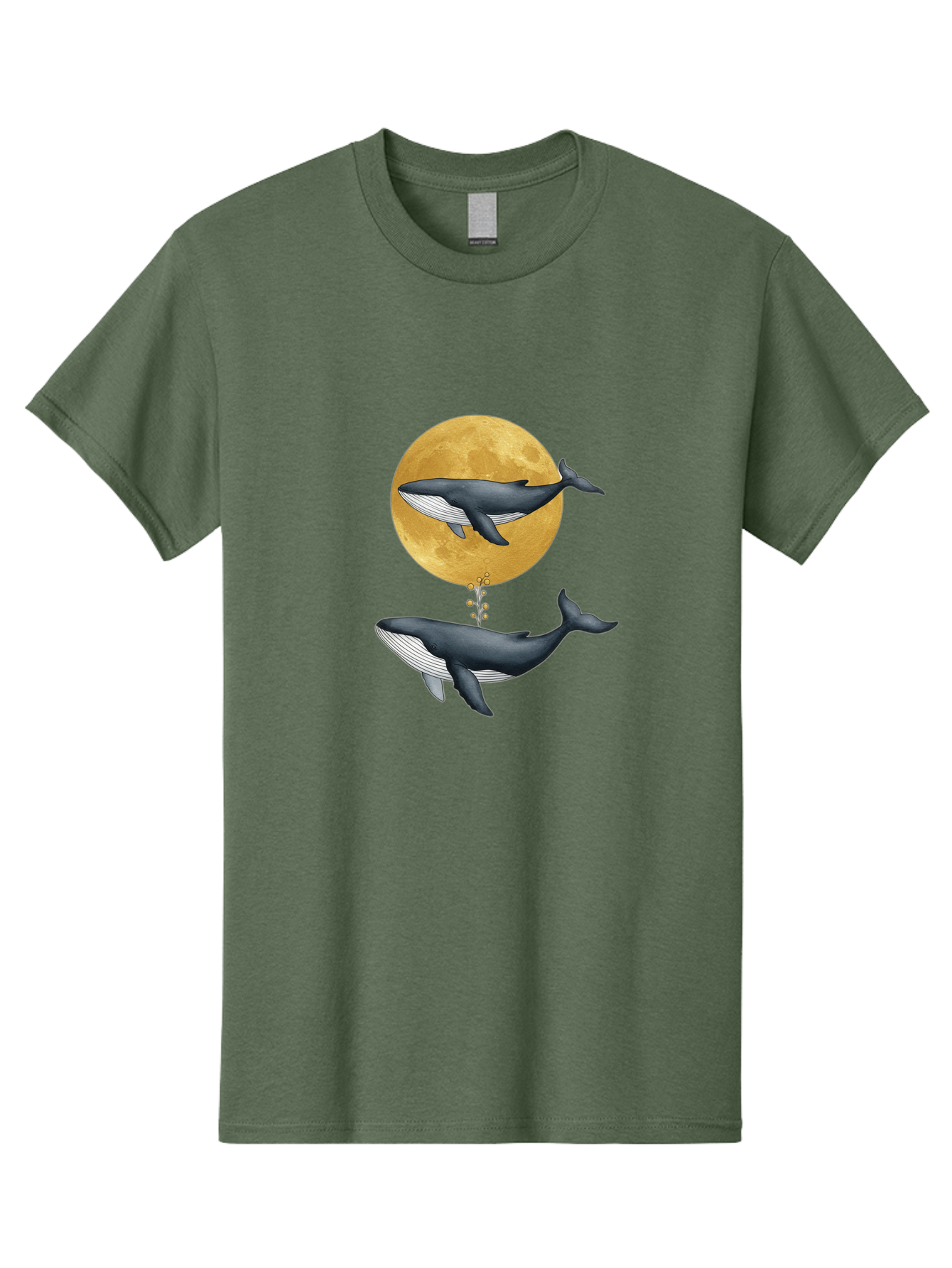 Whales-And-Moon-1 Men'S Graphic Tee, 100% Cotton, Comfortable Casual Summer Wear, Machine Washable, Vintage Camera, Old Camera, Antique Camera, Black Camera, Classic Photography, Photography Equipment, Nostalgic Device, Film Camera, Camera Art Baj303
