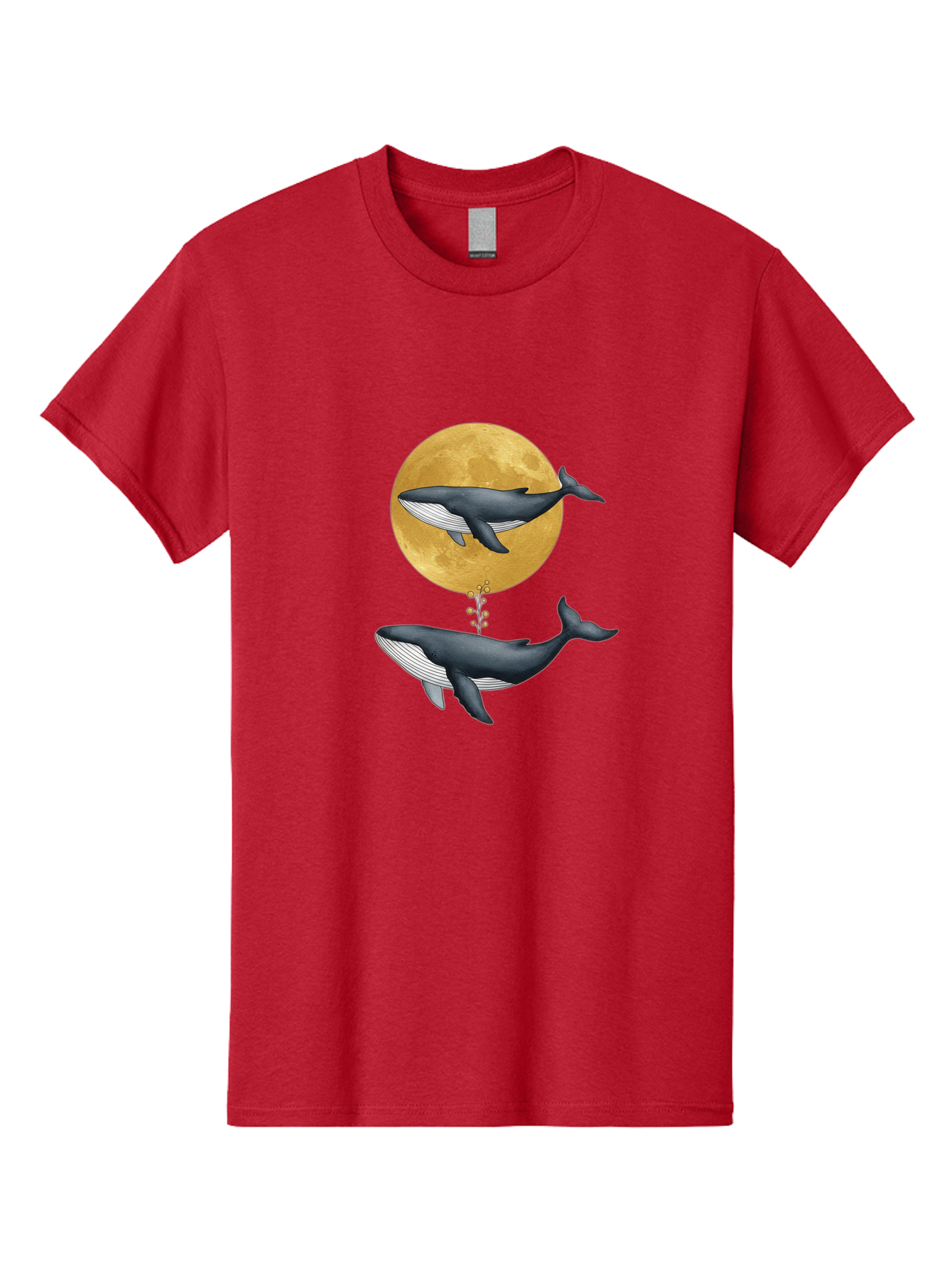 Whales-And-Moon-1 Men'S Graphic Tee, 100% Cotton, Comfortable Casual Summer Wear, Machine Washable, Vintage Camera, Old Camera, Antique Camera, Black Camera, Classic Photography, Photography Equipment, Nostalgic Device, Film Camera, Camera Art Baj303
