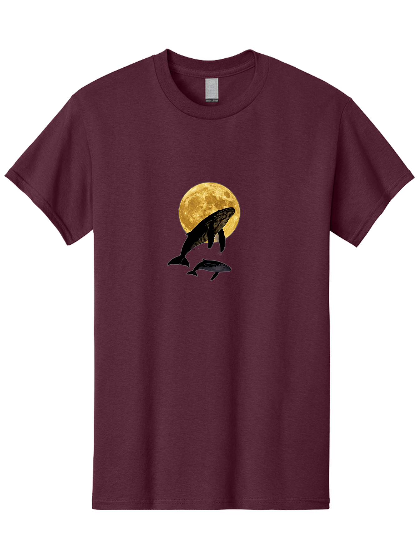 Whales-And-Moon-2 Men'S Graphic Tee, 100% Cotton, Comfortable Casual Summer Wear, Machine Washable, Vintage Camera, Old Camera, Antique Camera, Black Camera, Classic Photography, Photography Equipment, Nostalgic Device, Film Camera, Camera Art Baj304