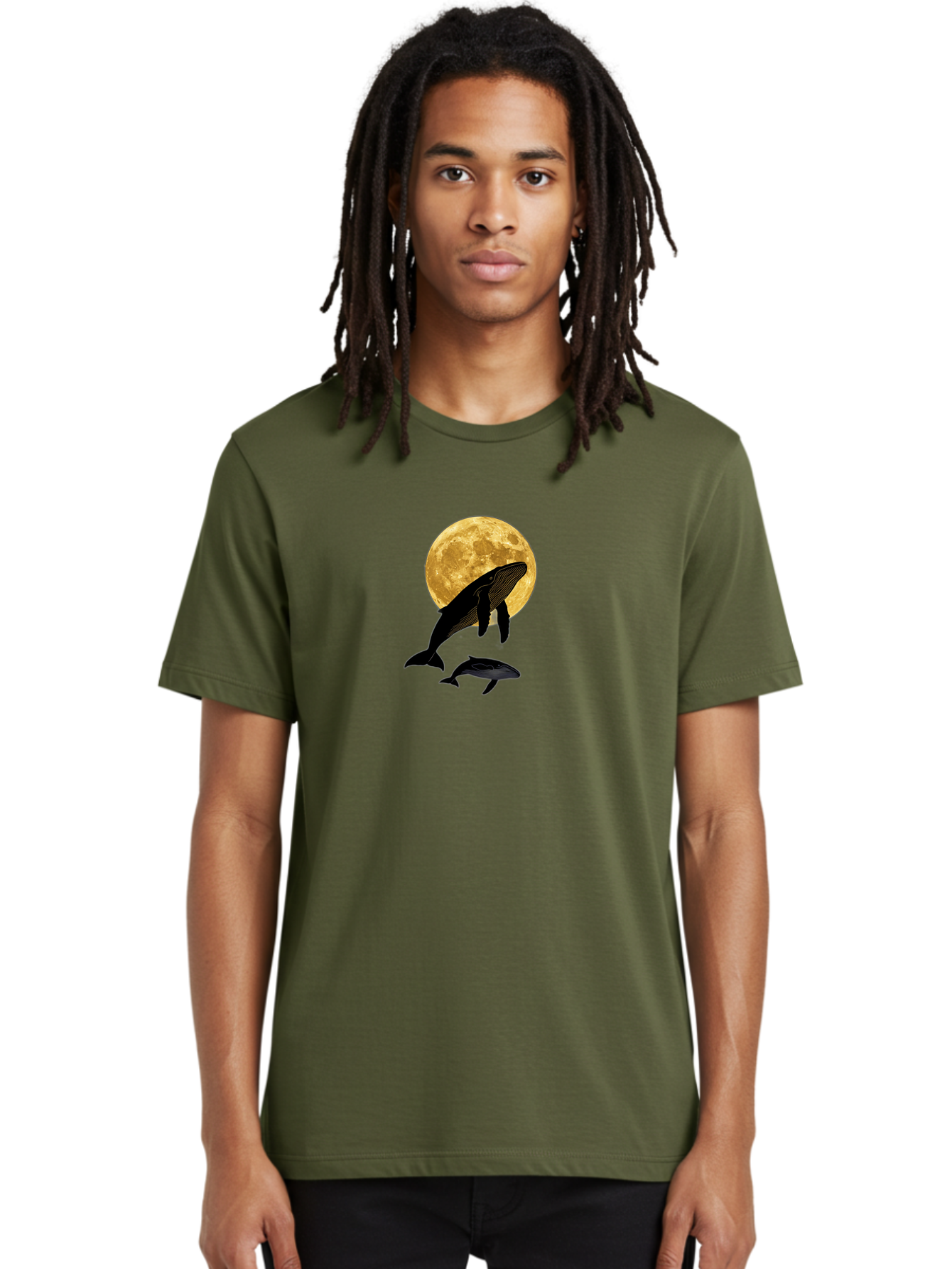 Whales-And-Moon-2 Men'S Graphic Tee, 100% Cotton, Comfortable Casual Summer Wear, Machine Washable, Vintage Camera, Old Camera, Antique Camera, Black Camera, Classic Photography, Photography Equipment, Nostalgic Device, Film Camera, Camera Art Baj304