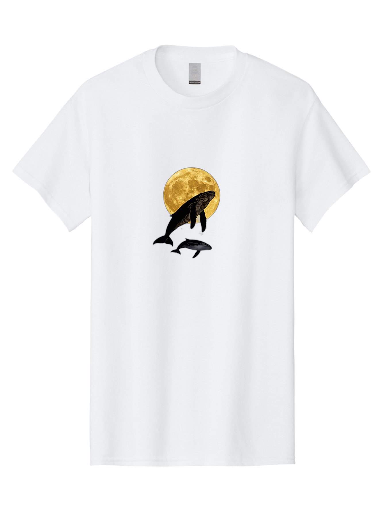 Whales-And-Moon-2 Men'S Graphic Tee, 100% Cotton, Comfortable Casual Summer Wear, Machine Washable, Vintage Camera, Old Camera, Antique Camera, Black Camera, Classic Photography, Photography Equipment, Nostalgic Device, Film Camera, Camera Art Baj304