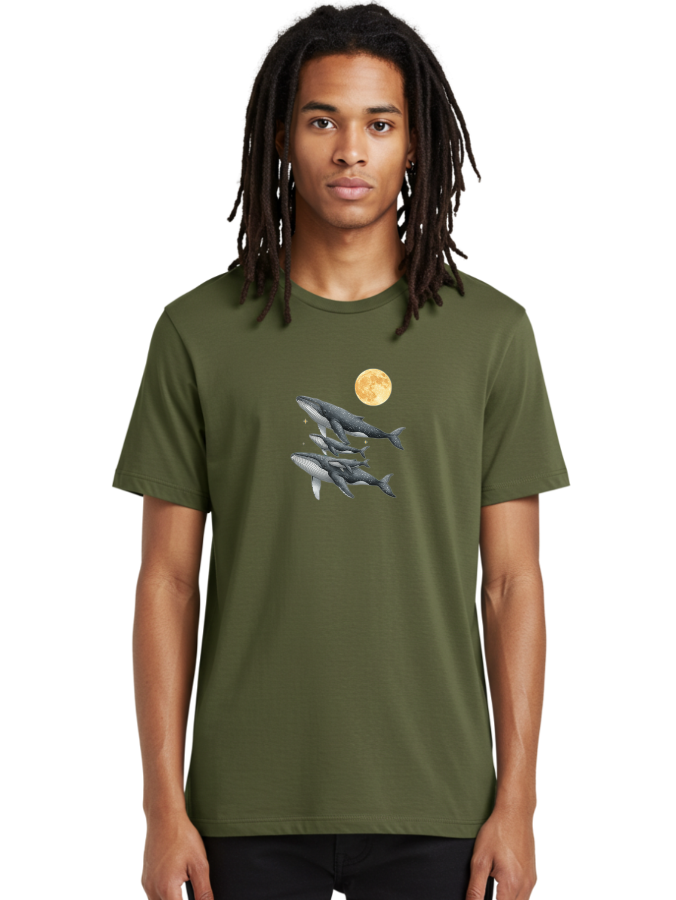 Whales-Under-Full-Moon Men'S Graphic Tee, 100% Cotton, Comfortable Casual Summer Wear, Machine Washable, Vintage Camera, Old Camera, Antique Camera, Black Camera, Classic Photography, Photography Equipment, Nostalgic Device, Film Camera, Baj306