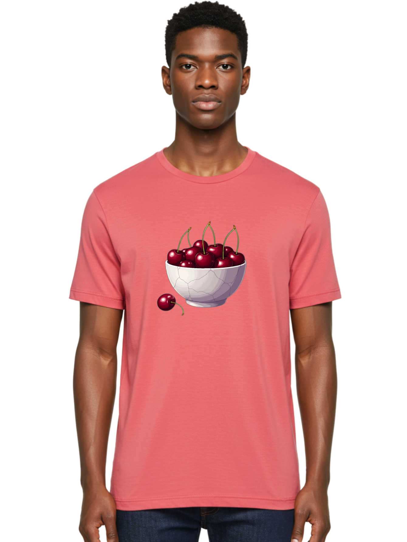 White-Bowl-Of-Cherries Men'S Graphic Tee, 100% Cotton, Comfortable Casual Summer Wear, Machine Washable, Vintage Camera, Old Camera, Antique Camera, Black Camera, Classic Photography, Photography Equipment, Nostalgic Device, Film Camera, Baj308