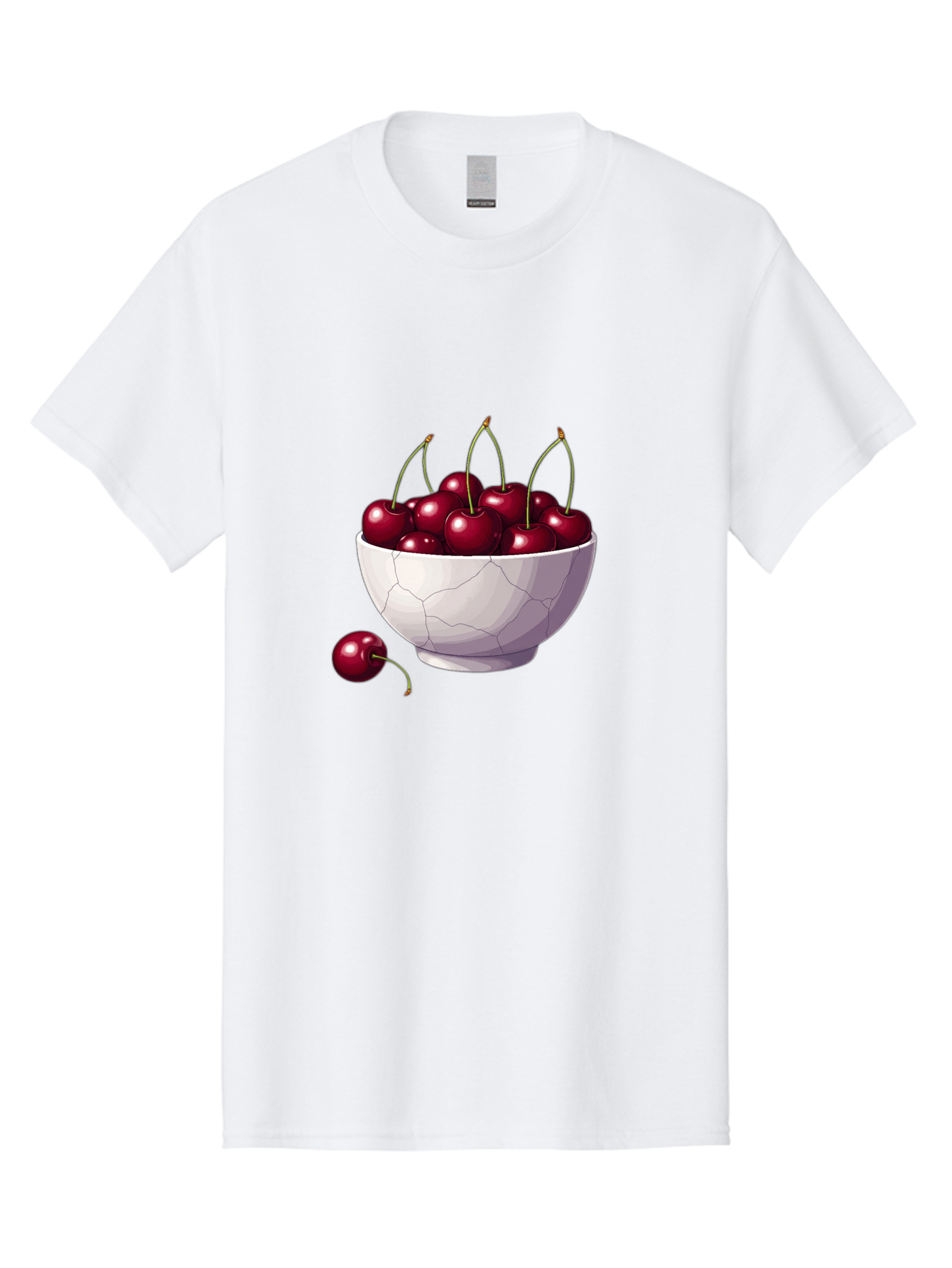 White-Bowl-Of-Cherries Men'S Graphic Tee, 100% Cotton, Comfortable Casual Summer Wear, Machine Washable, Vintage Camera, Old Camera, Antique Camera, Black Camera, Classic Photography, Photography Equipment, Nostalgic Device, Film Camera, Baj308