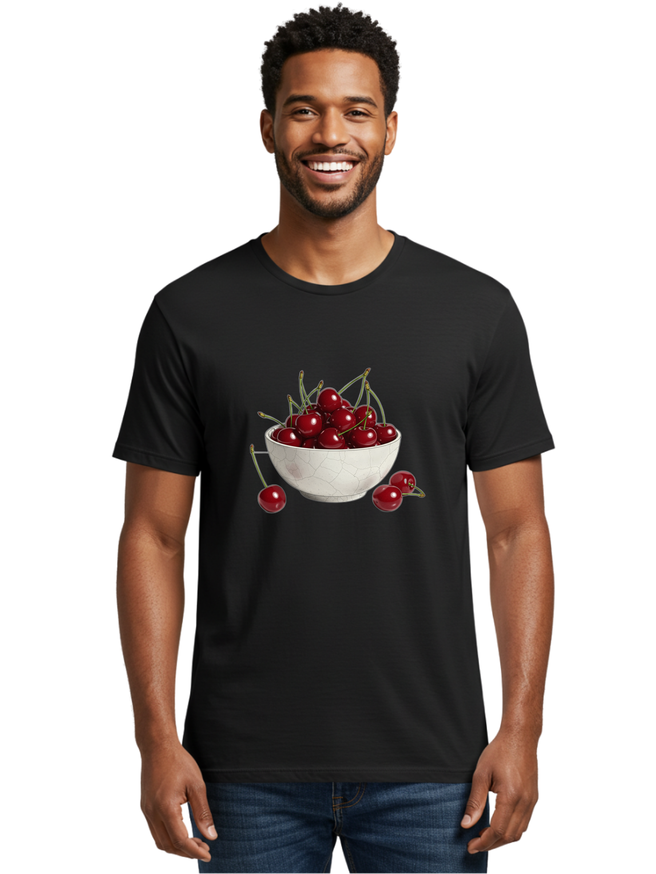White-Bowl-With-Cherries Men'S Graphic Tee, 100% Cotton, Comfortable Casual Summer Wear, Machine Washable, Vintage Camera, Old Camera, Antique Camera, Black Camera, Classic Photography, Photography Equipment, Nostalgic Device, Film Camera, Baj309
