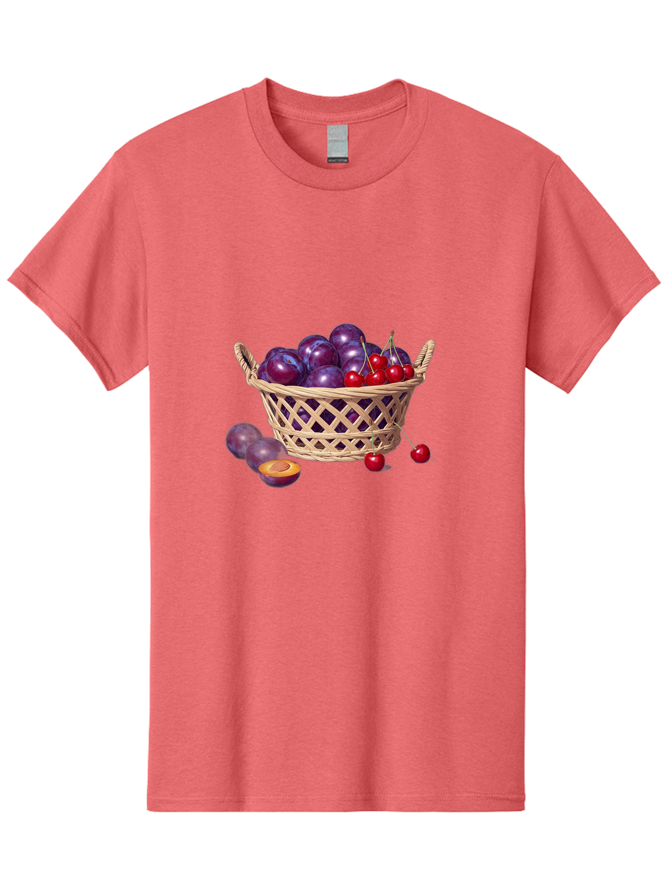 Wicker-Basket-Of-Plums-And-Cherries Men'S Graphic Tee, 100% Cotton, Comfortable Casual Summer Wear, Machine Washable, Vintage Camera, Old Camera, Antique Camera, Black Camera, Classic Photography, Photography Equipment, Nostalgic Device, Baj311