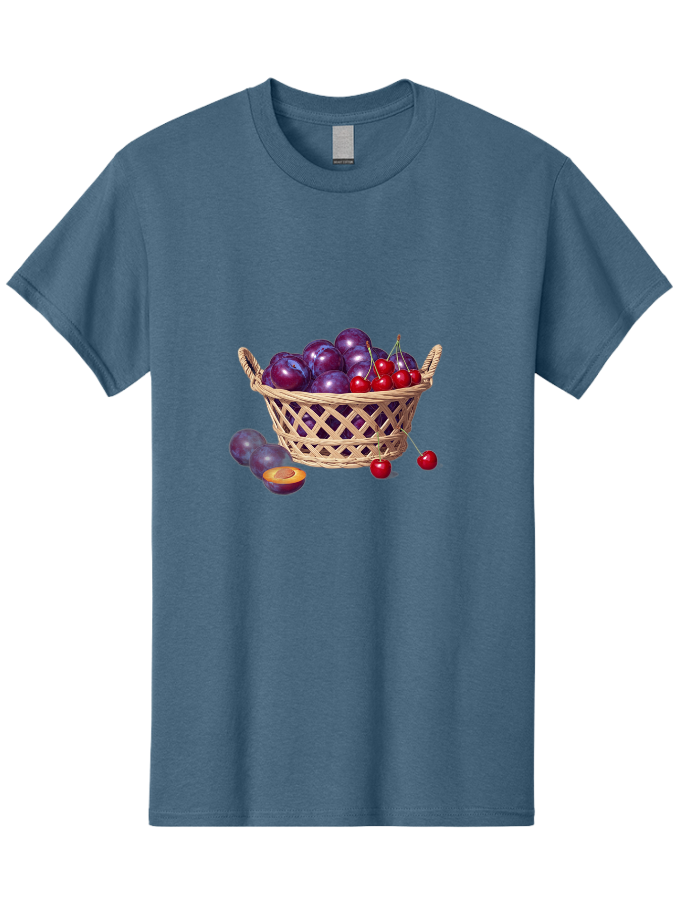 Wicker-Basket-Of-Plums-And-Cherries Men'S Graphic Tee, 100% Cotton, Comfortable Casual Summer Wear, Machine Washable, Vintage Camera, Old Camera, Antique Camera, Black Camera, Classic Photography, Photography Equipment, Nostalgic Device, Baj311