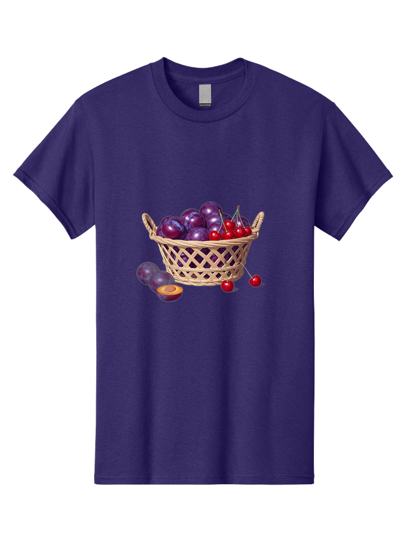 Wicker-Basket-Of-Plums-And-Cherries Men'S Graphic Tee, 100% Cotton, Comfortable Casual Summer Wear, Machine Washable, Vintage Camera, Old Camera, Antique Camera, Black Camera, Classic Photography, Photography Equipment, Nostalgic Device, Baj311