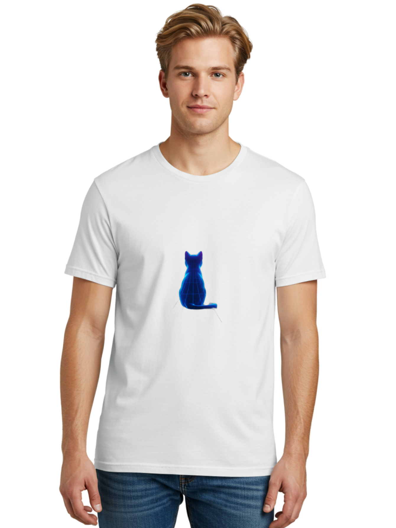 Wireframe-Cat Men'S Graphic Tee, 100% Cotton, Comfortable Casual Summer Wear, Machine Washable, Vintage Camera, Old Camera, Antique Camera, Black Camera, Classic Photography, Photography Equipment, Nostalgic Device, Film Camera, Camera Art Baj314