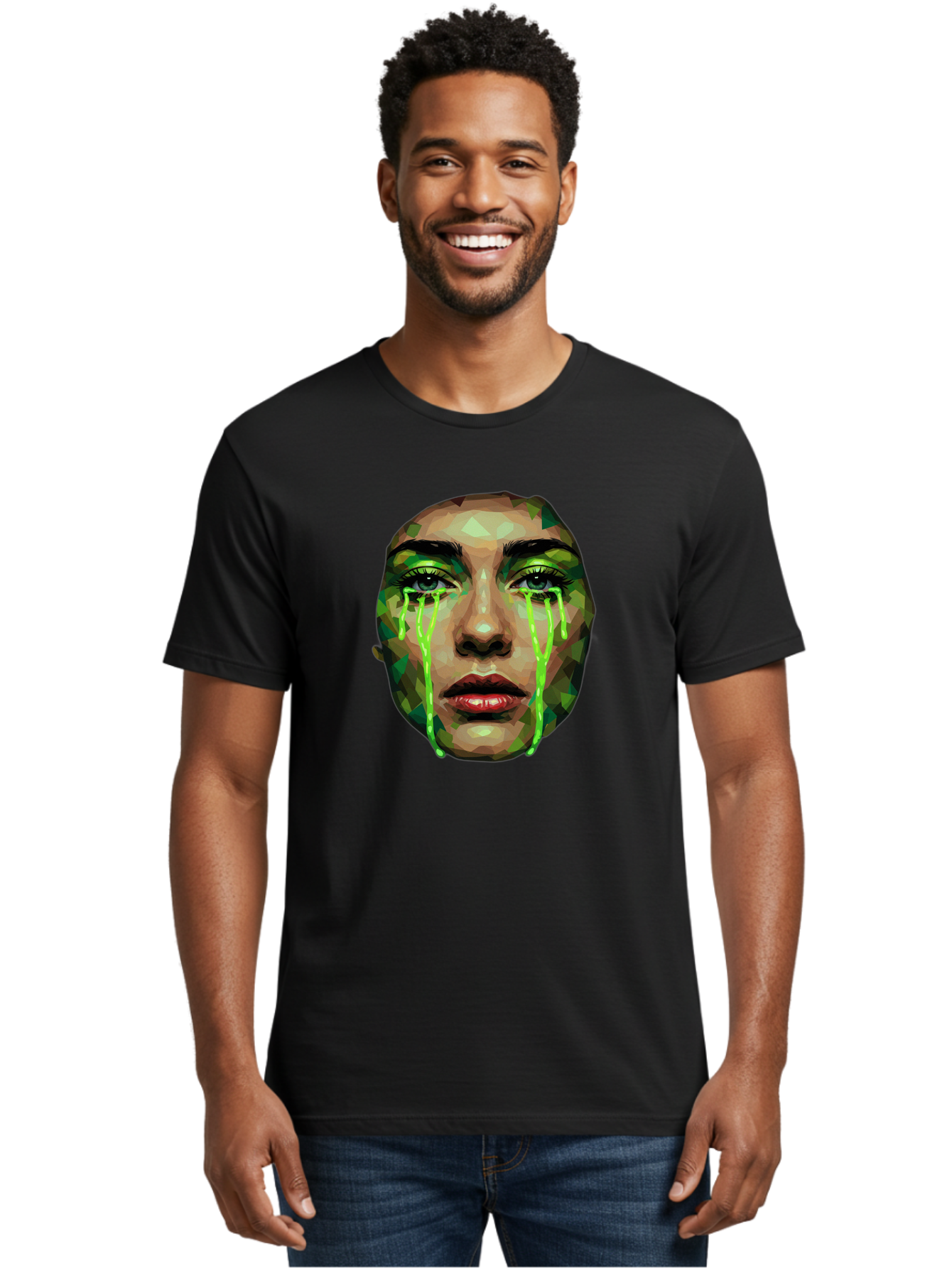 Woman-Crying-Green-Tears Men'S Graphic Tee, 100% Cotton, Comfortable Casual Summer Wear, Machine Washable, Vintage Camera, Old Camera, Antique Camera, Black Camera, Classic Photography, Photography Equipment, Nostalgic Device, Film Camera, Baj315