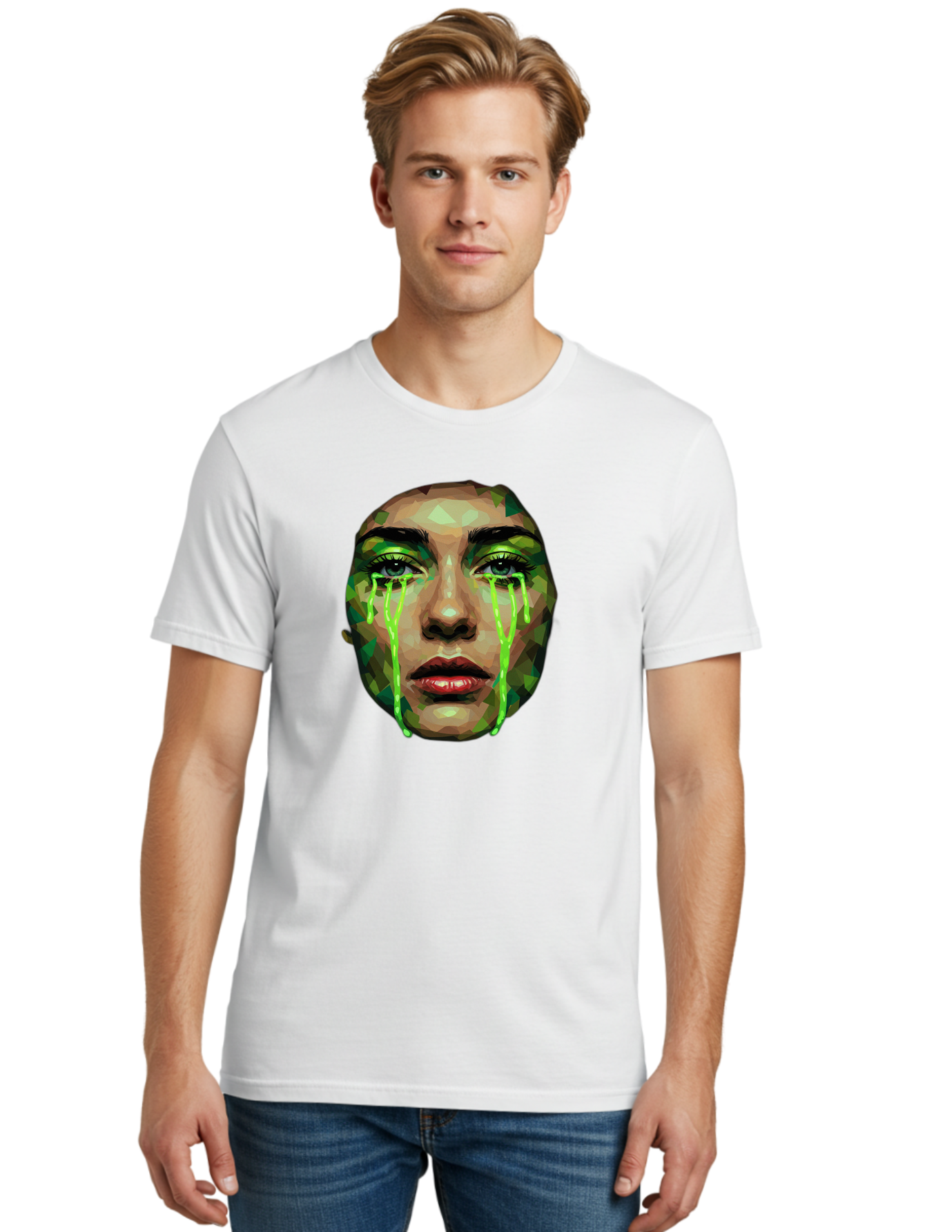 Woman-Crying-Green-Tears Men'S Graphic Tee, 100% Cotton, Comfortable Casual Summer Wear, Machine Washable, Vintage Camera, Old Camera, Antique Camera, Black Camera, Classic Photography, Photography Equipment, Nostalgic Device, Film Camera, Baj315