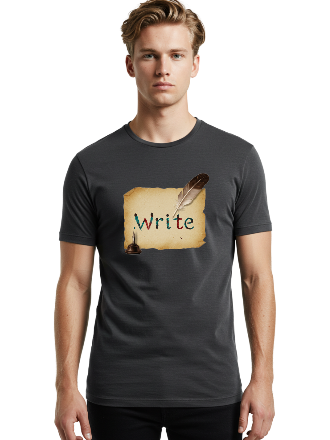Write Men'S Graphic Tee, 100% Cotton, Comfortable Casual Summer Wear, Machine Washable, Vintage Camera, Old Camera, Antique Camera, Black Camera, Classic Photography, Photography Equipment, Nostalgic Device, Film Camera, Camera Art Baj316