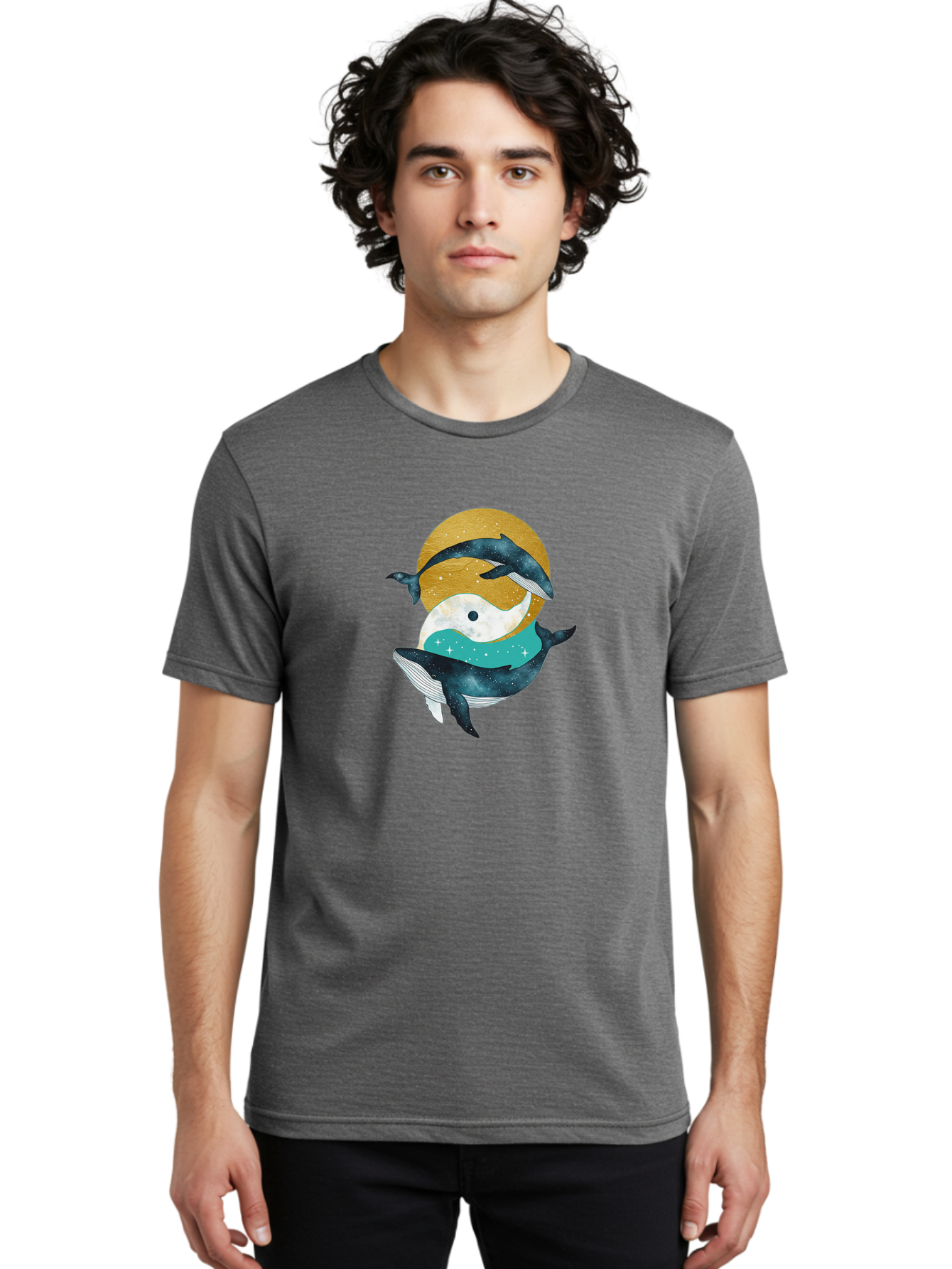 Yin-Yang-Dolphins Men'S Graphic Tee, 100% Cotton, Comfortable Casual Summer Wear, Machine Washable, Vintage Camera, Old Camera, Antique Camera, Black Camera, Classic Photography, Photography Equipment, Nostalgic Device, Film Camera, Camera Art Baj317