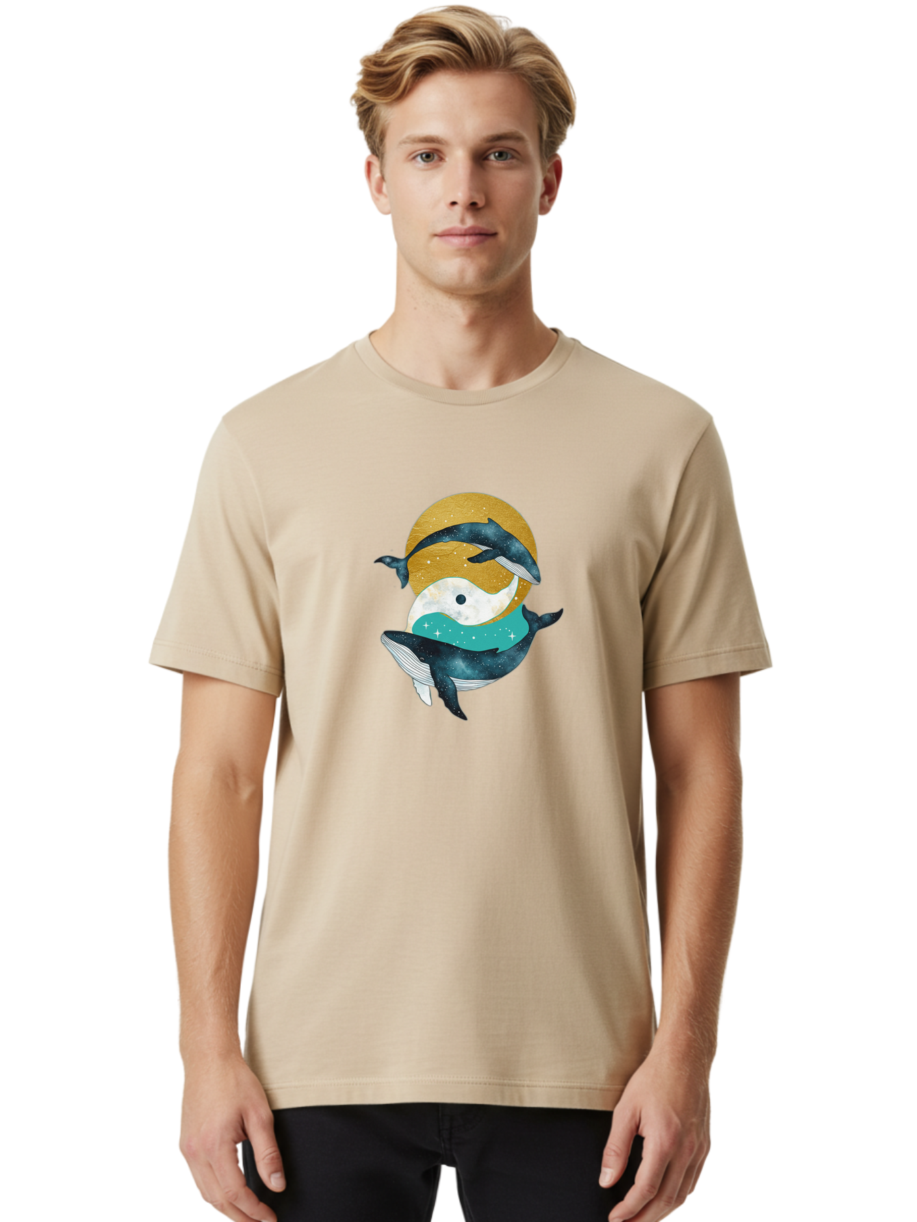 Yin-Yang-Dolphins Men'S Graphic Tee, 100% Cotton, Comfortable Casual Summer Wear, Machine Washable, Vintage Camera, Old Camera, Antique Camera, Black Camera, Classic Photography, Photography Equipment, Nostalgic Device, Film Camera, Camera Art Baj317