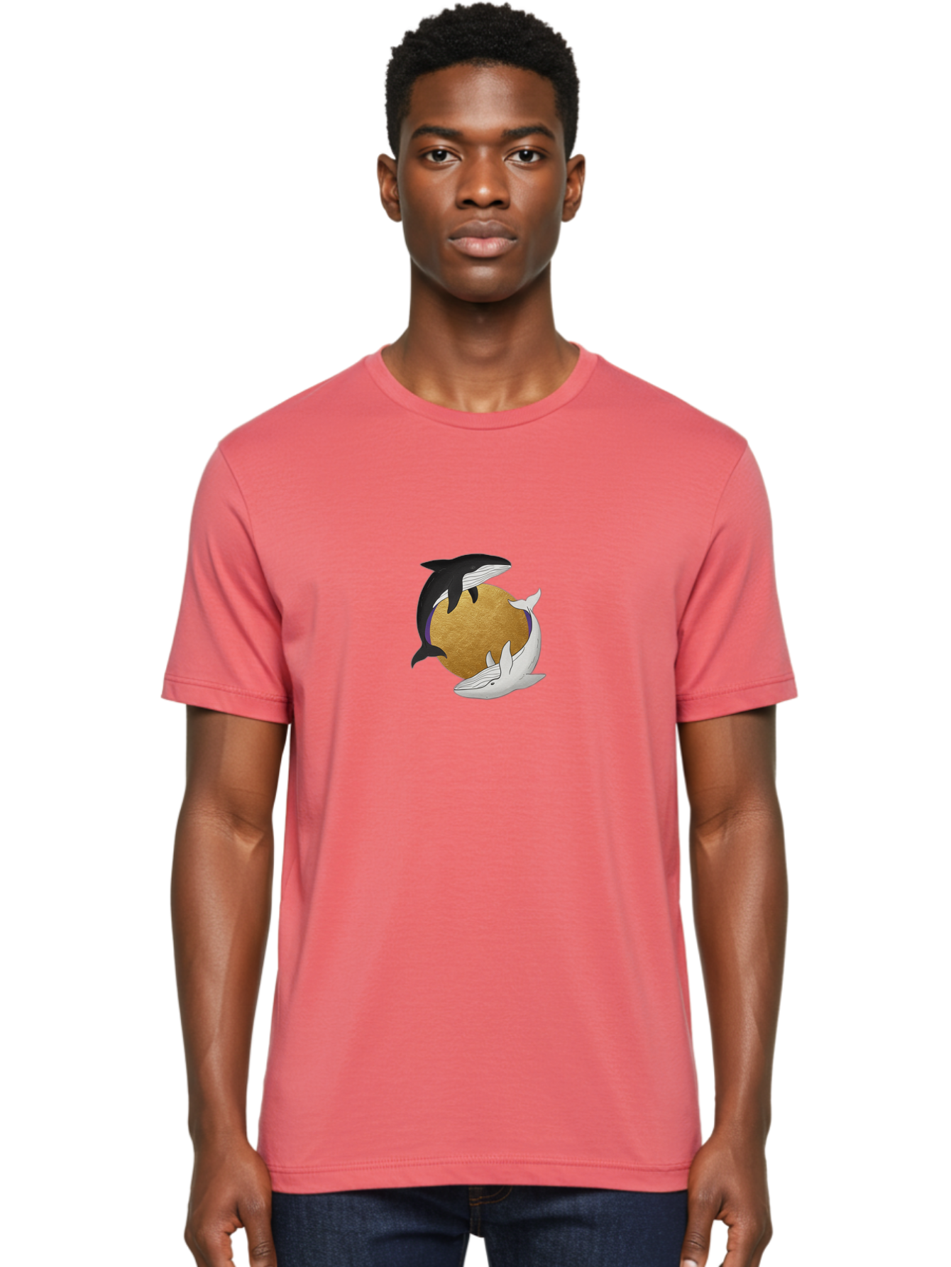 Yin-Yang-Whales Men'S Graphic Tee, 100% Cotton, Comfortable Casual Summer Wear, Machine Washable, Vintage Camera, Old Camera, Antique Camera, Black Camera, Classic Photography, Photography Equipment, Nostalgic Device, Film Camera, Camera Art Baj318
