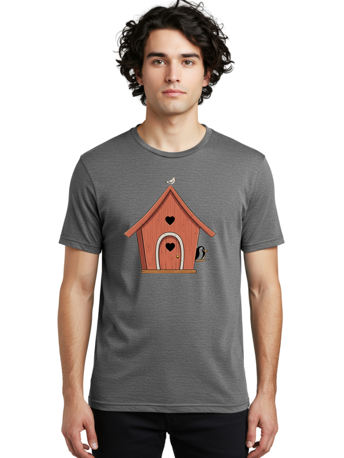 Birdhouse-With-Heart-Shaped-Windows Men'S Graphic Tee, 100% Cotton, Comfortable Casual Summer Wear, Machine Washable, Vintage Camera, Old Camera, Antique Camera, Black Camera, Classic Photography, Photography Equipment, Nostalgic Device, Baj328