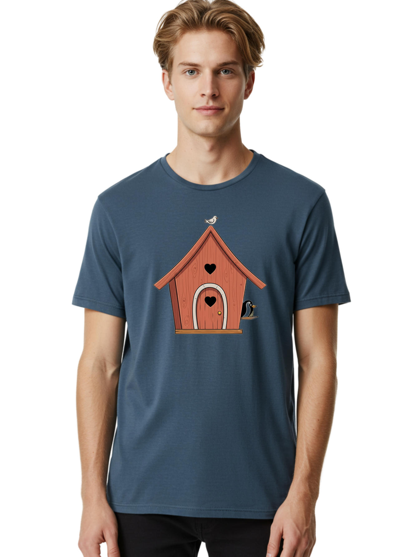 Birdhouse-With-Heart-Shaped-Windows Men'S Graphic Tee, 100% Cotton, Comfortable Casual Summer Wear, Machine Washable, Vintage Camera, Old Camera, Antique Camera, Black Camera, Classic Photography, Photography Equipment, Nostalgic Device, Baj328