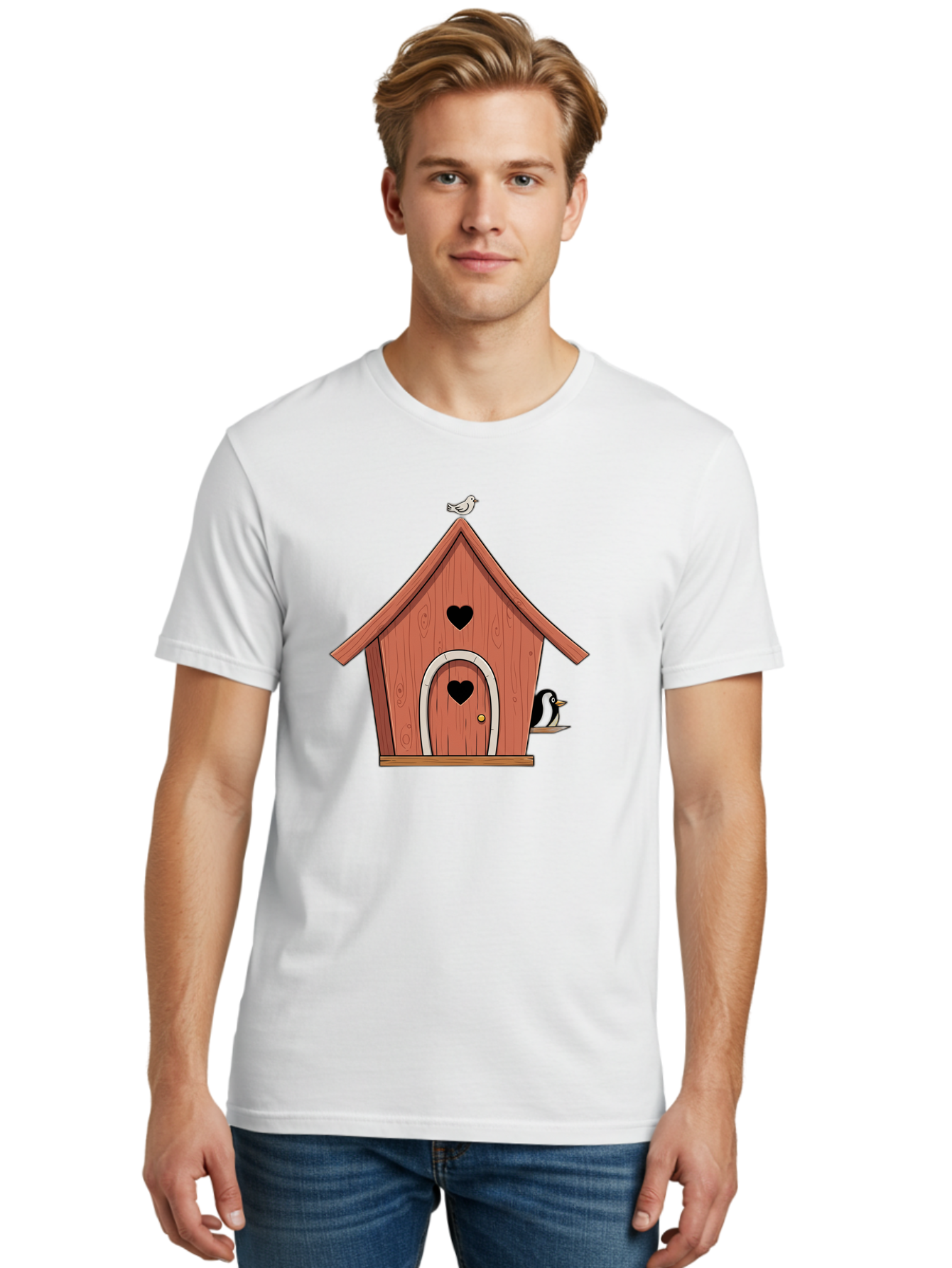 Birdhouse-With-Heart-Shaped-Windows Men'S Graphic Tee, 100% Cotton, Comfortable Casual Summer Wear, Machine Washable, Vintage Camera, Old Camera, Antique Camera, Black Camera, Classic Photography, Photography Equipment, Nostalgic Device, Baj328