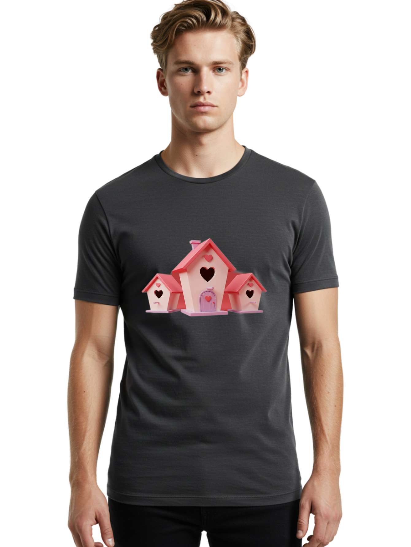 Birdhouses-With-Hearts Men'S Graphic Tee, 100% Cotton, Comfortable Casual Summer Wear, Machine Washable, Vintage Camera, Old Camera, Antique Camera, Black Camera, Classic Photography, Photography Equipment, Nostalgic Device, Film Camera, Baj331