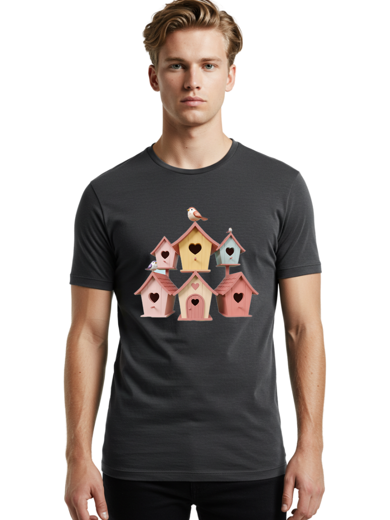 Birdhouses Men'S Graphic Tee, 100% Cotton, Comfortable Casual Summer Wear, Machine Washable, Vintage Camera, Old Camera, Antique Camera, Black Camera, Classic Photography, Photography Equipment, Nostalgic Device, Film Camera, Camera Art Baj332