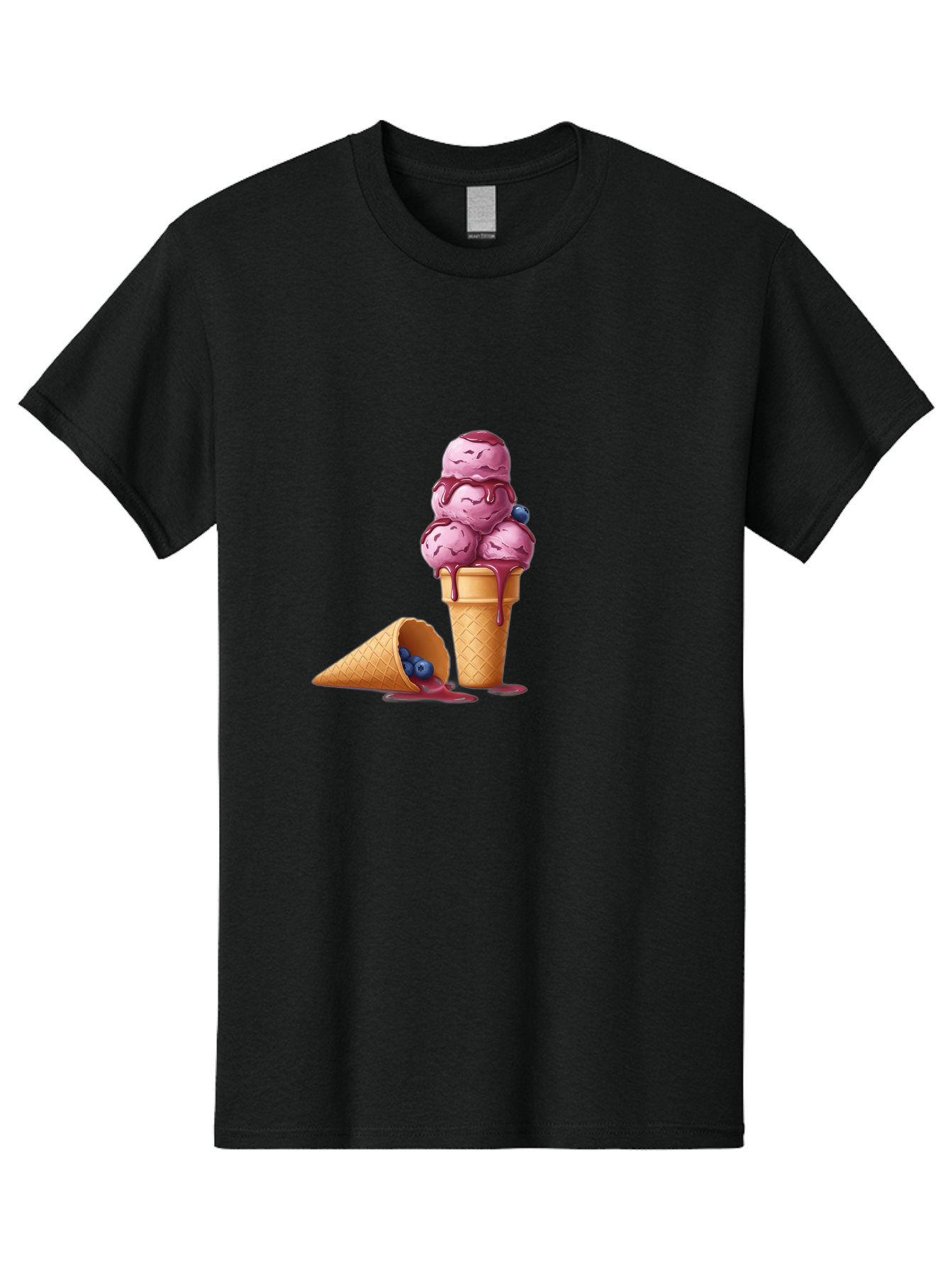 Blueberry-Ice-Cream Men'S Graphic Tee, 100% Cotton, Comfortable Casual Summer Wear, Machine Washable, Vintage Camera, Old Camera, Antique Camera, Black Camera, Classic Photography, Photography Equipment, Nostalgic Device, Film Camera, Baj338