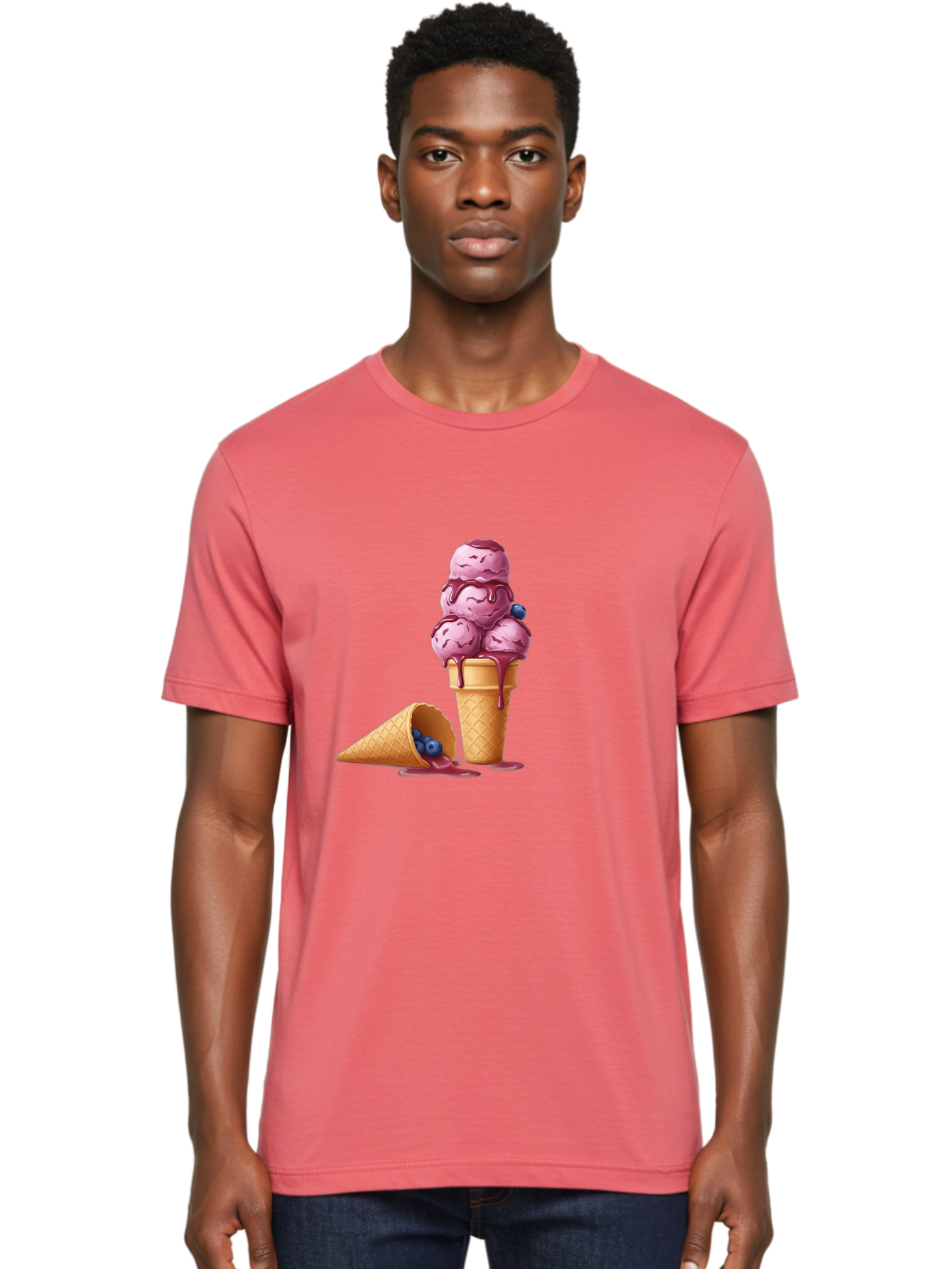 Blueberry-Ice-Cream Men'S Graphic Tee, 100% Cotton, Comfortable Casual Summer Wear, Machine Washable, Vintage Camera, Old Camera, Antique Camera, Black Camera, Classic Photography, Photography Equipment, Nostalgic Device, Film Camera, Baj338